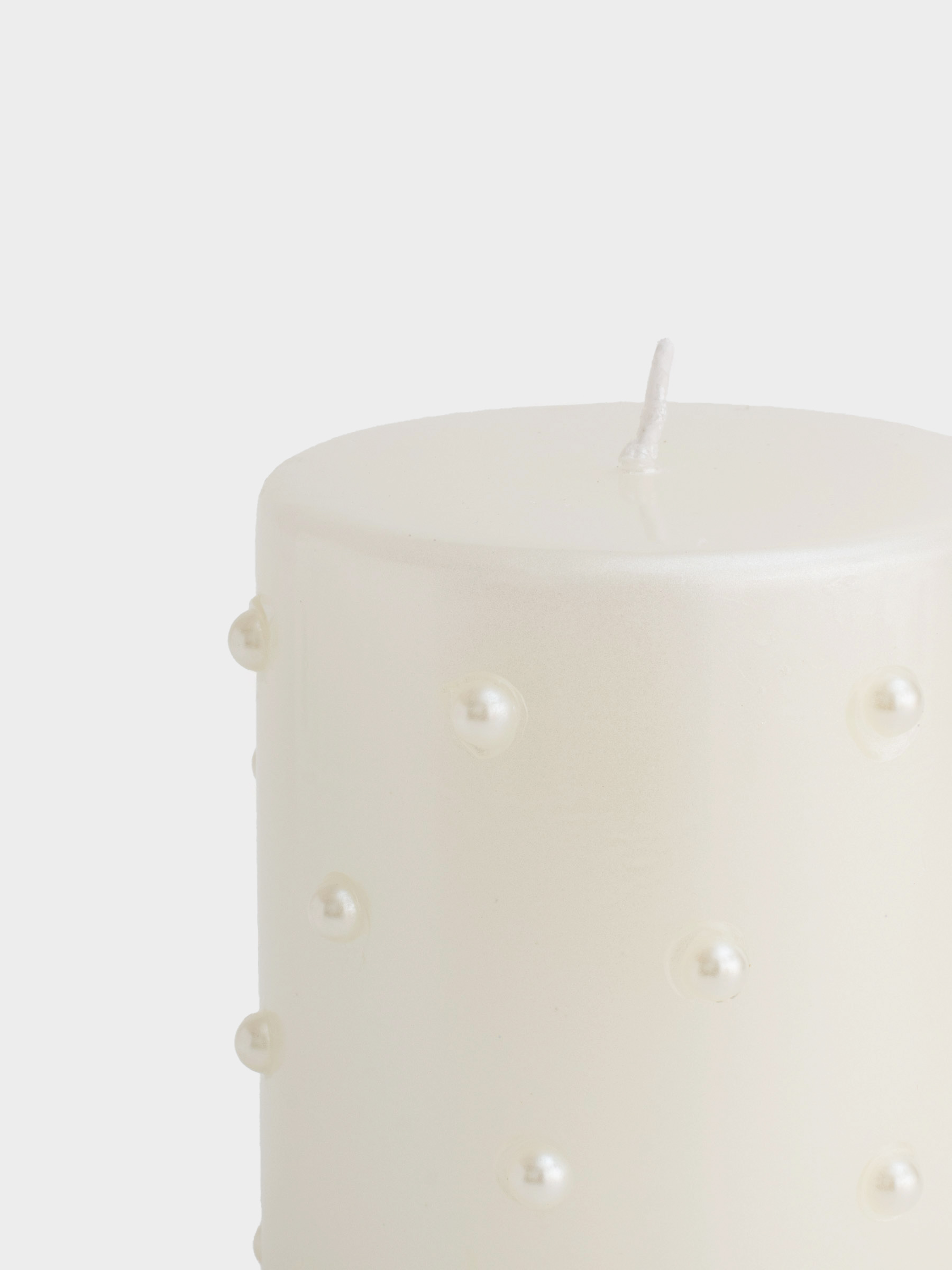 Candle, 8x9 cm, cylindrical, milky, Pearl, Pearl Antarctica, image-2