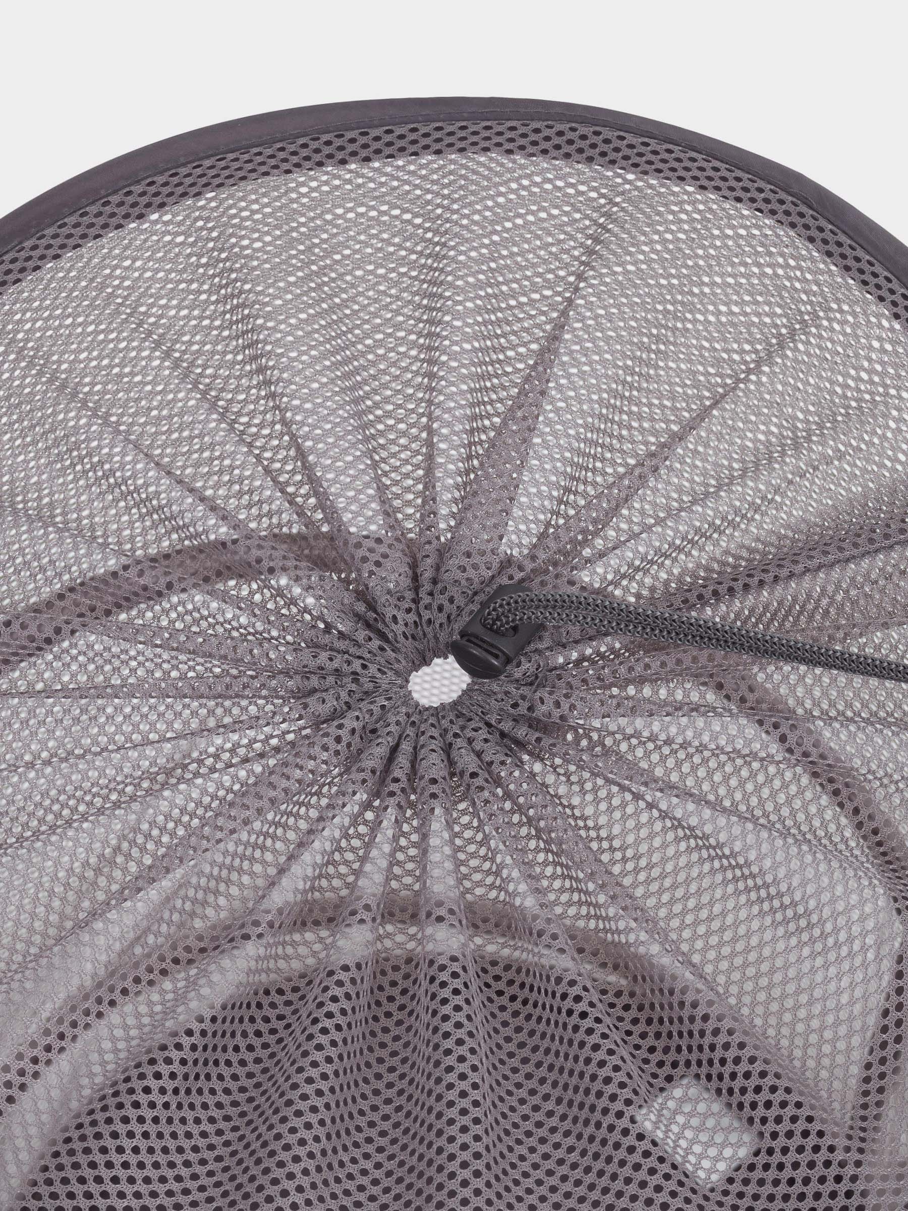 Laundry basket, 46x34 cm, folding, polyester / steel, round, black, Safety, image-2