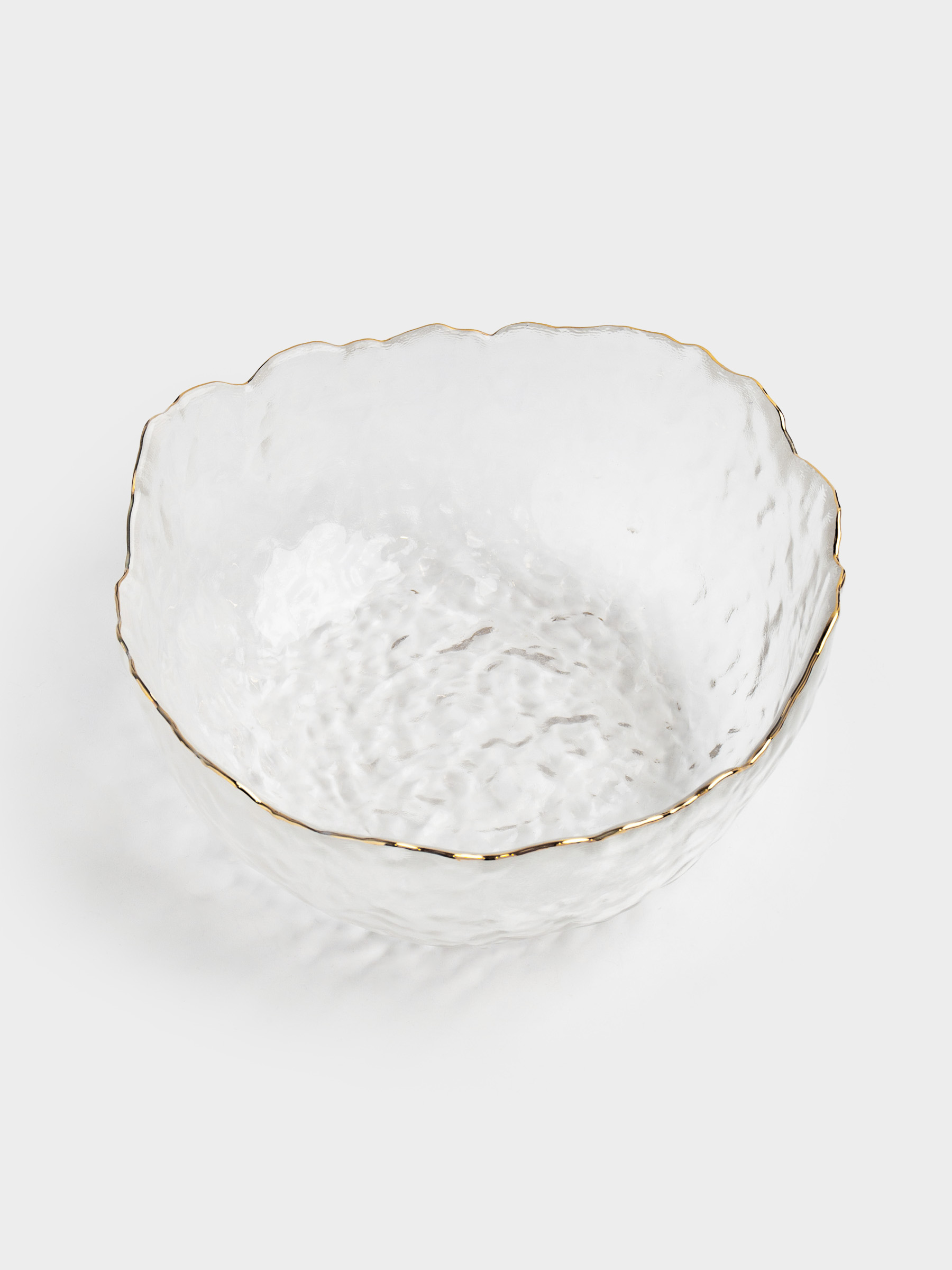 Salad bowl, 17x7 cm, 850 ml, glass, with golden edging, Nautilus gold, image-2
