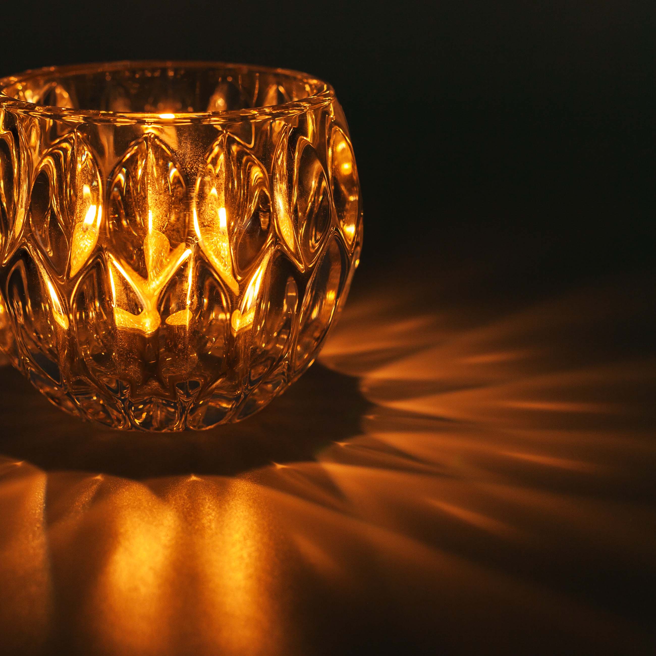 Candlestick, 8 cm, for tea candle, glass R, Ridi