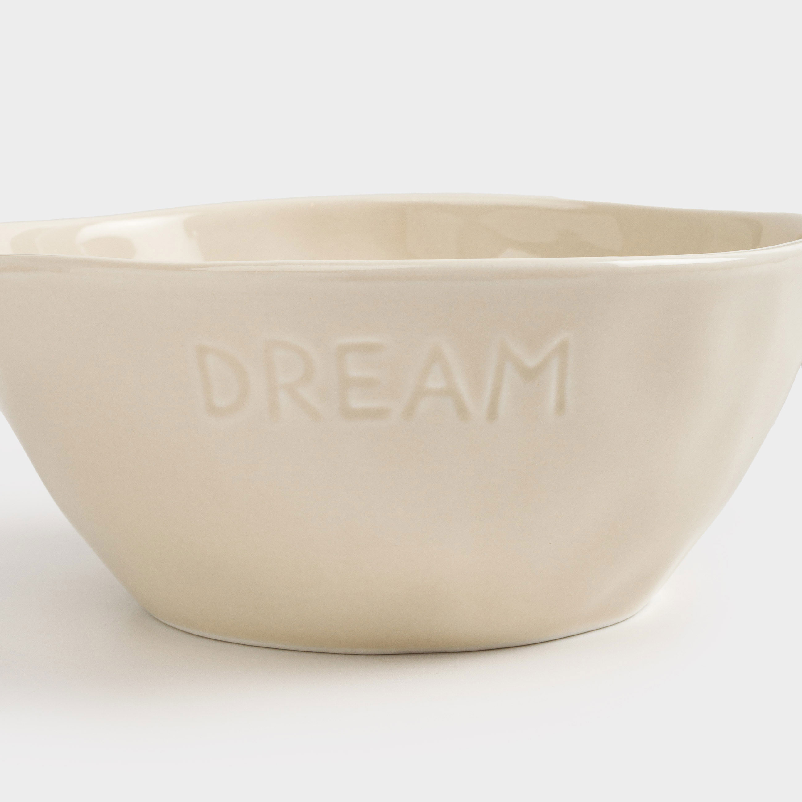 Salad bowl, 17x7 cm, 900 ml, porcelain P, dairy, Dream, Crumple words