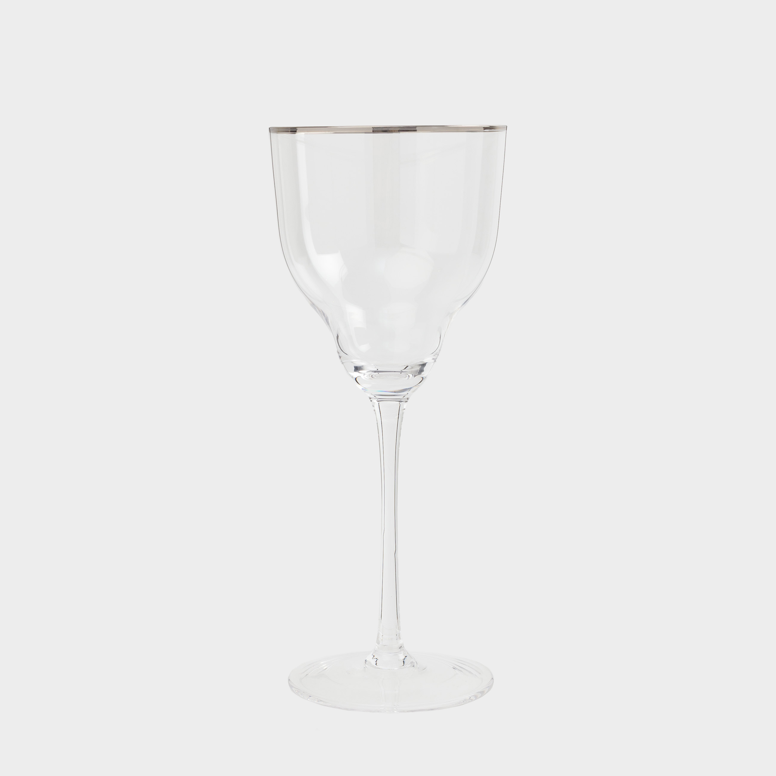 Wine glass, 320 ml, 2 pcs, glass, with silver edging, Rimini silver, image-4