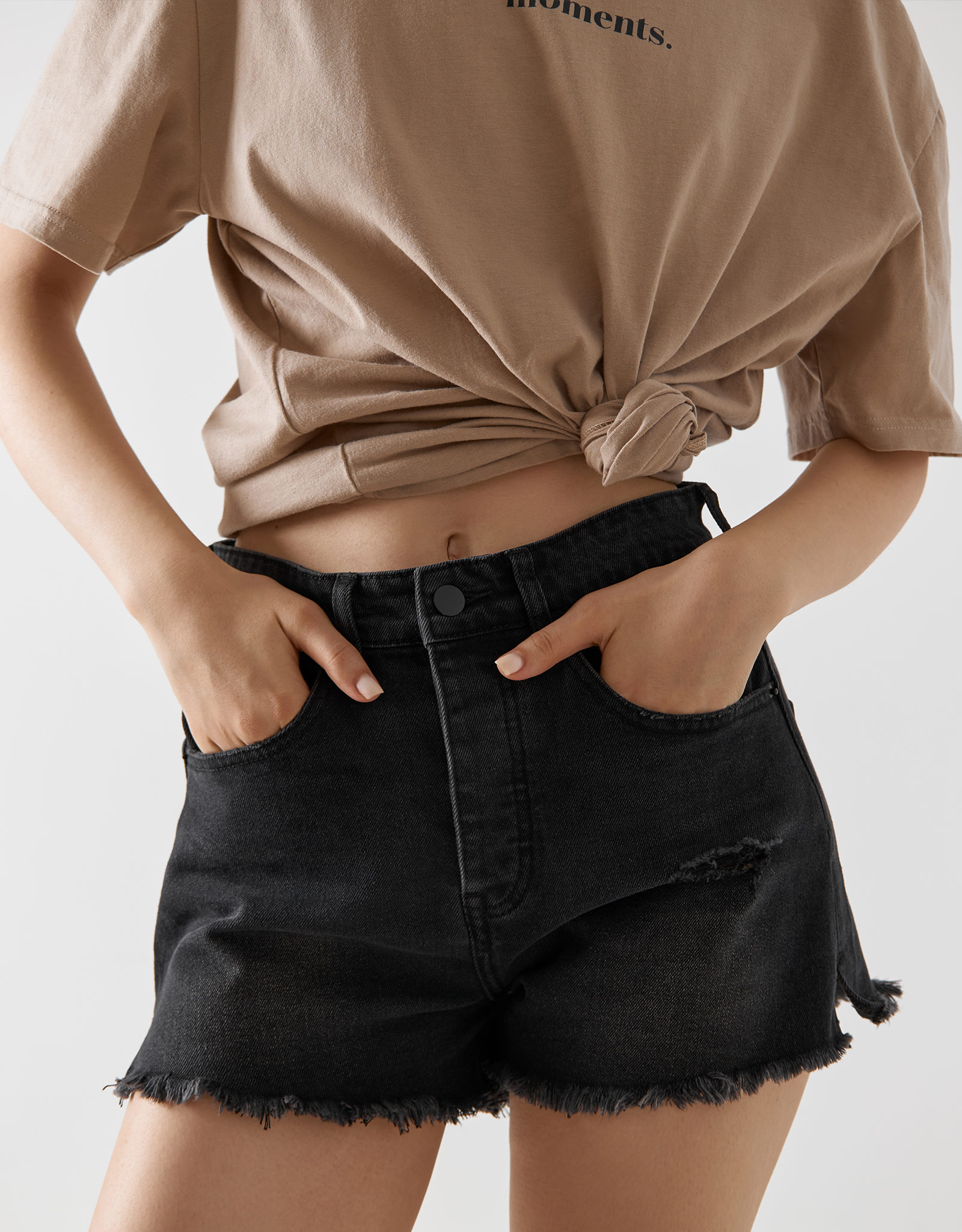 Denim cotton shorts deals