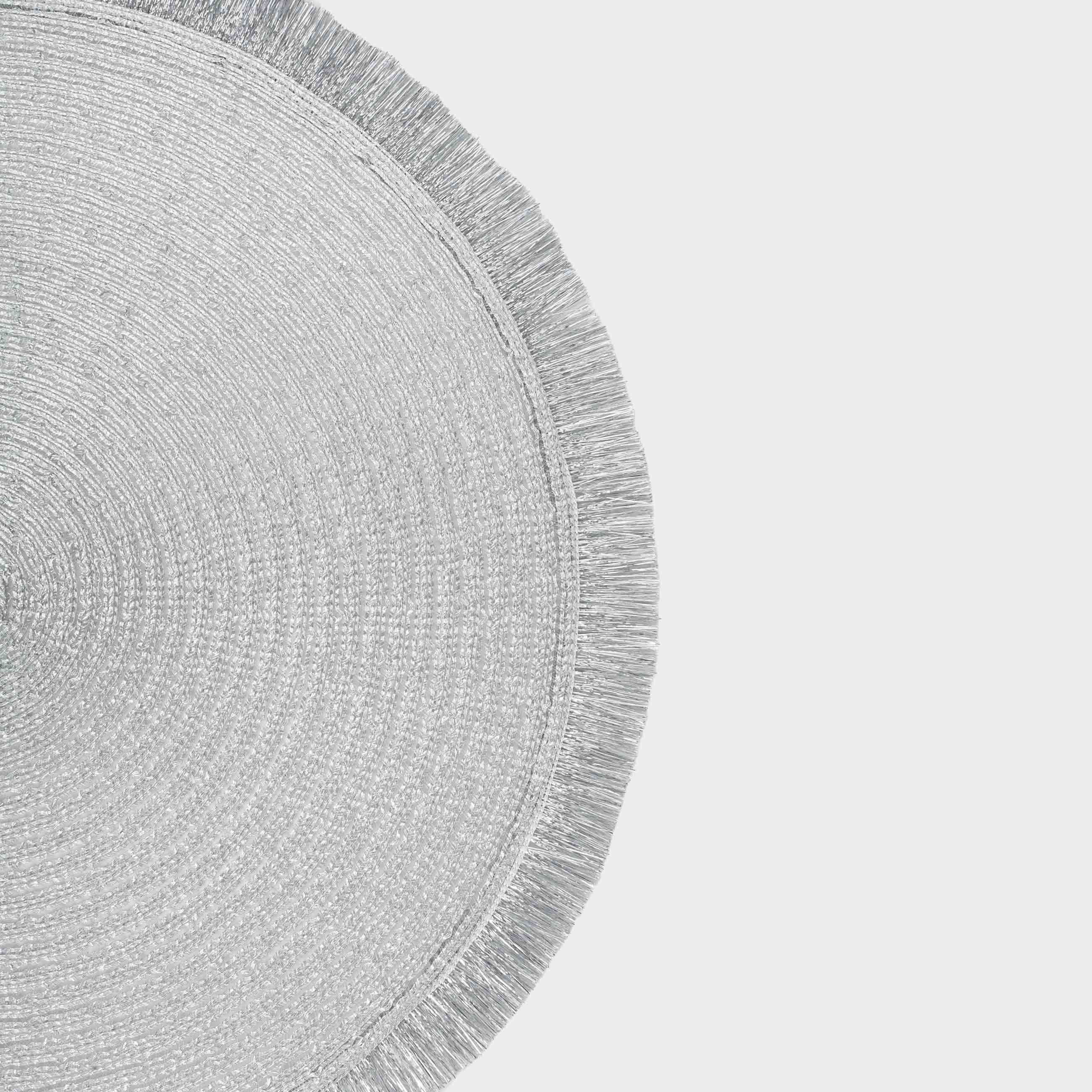 Instrument napkin, 38 cm, polyester, round, silver, Rotary shine