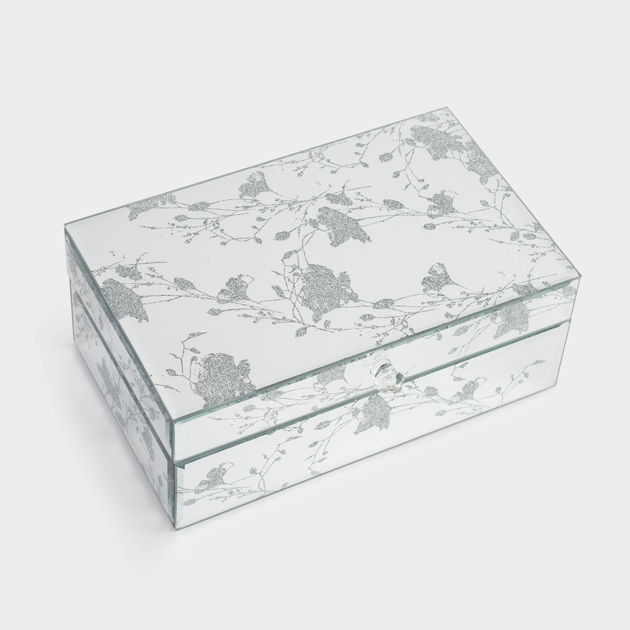 Jewelry box, 21x13 cm, glass, Mirror, Branches, Glossy, image-3