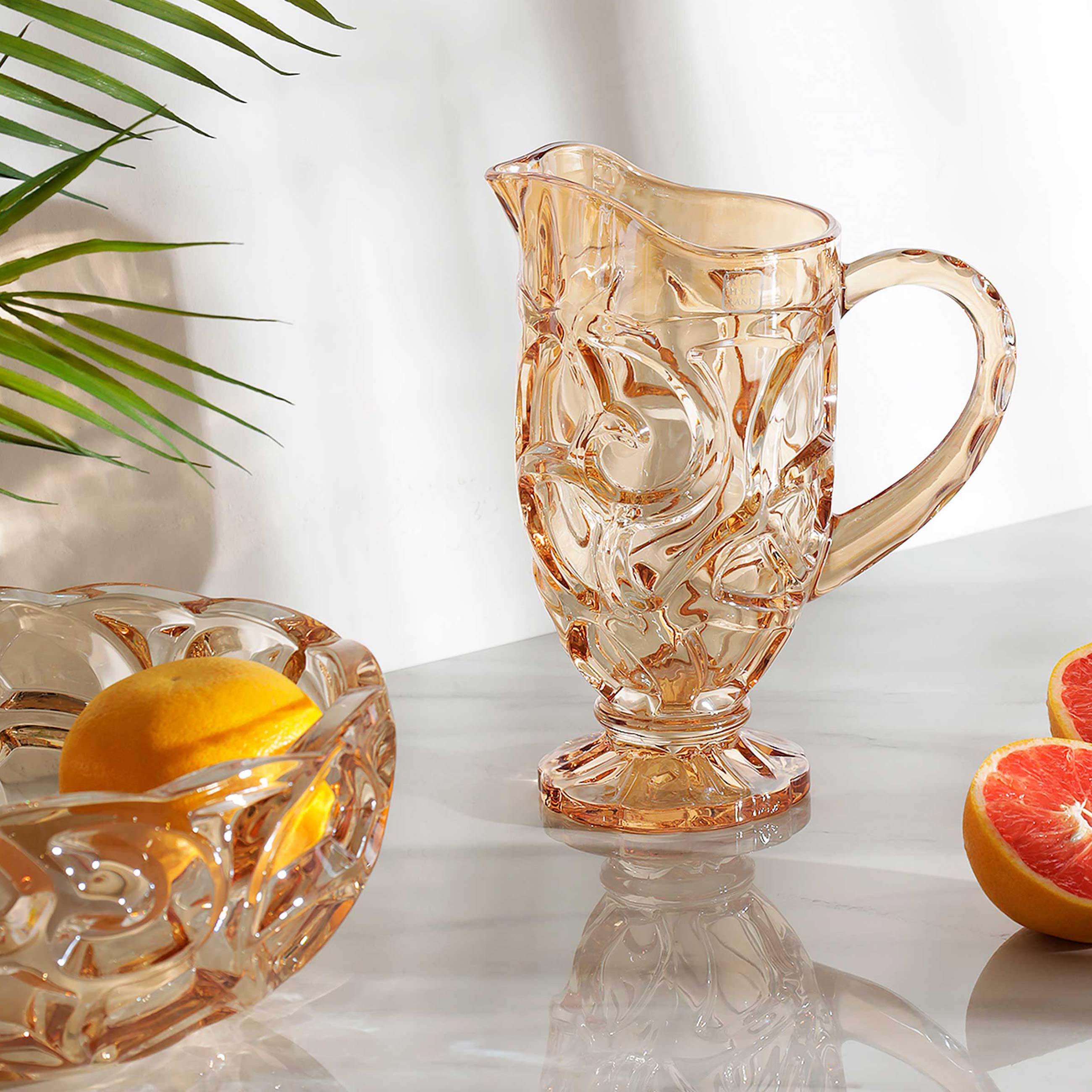 Jug, 1 l, glass R, amber, Patterns, Gala