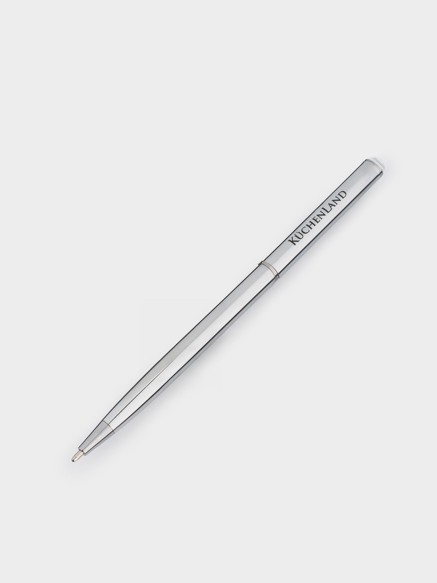 Ballpoint pen, 13 cm, with crystal, metal, silver, Draw, image-2