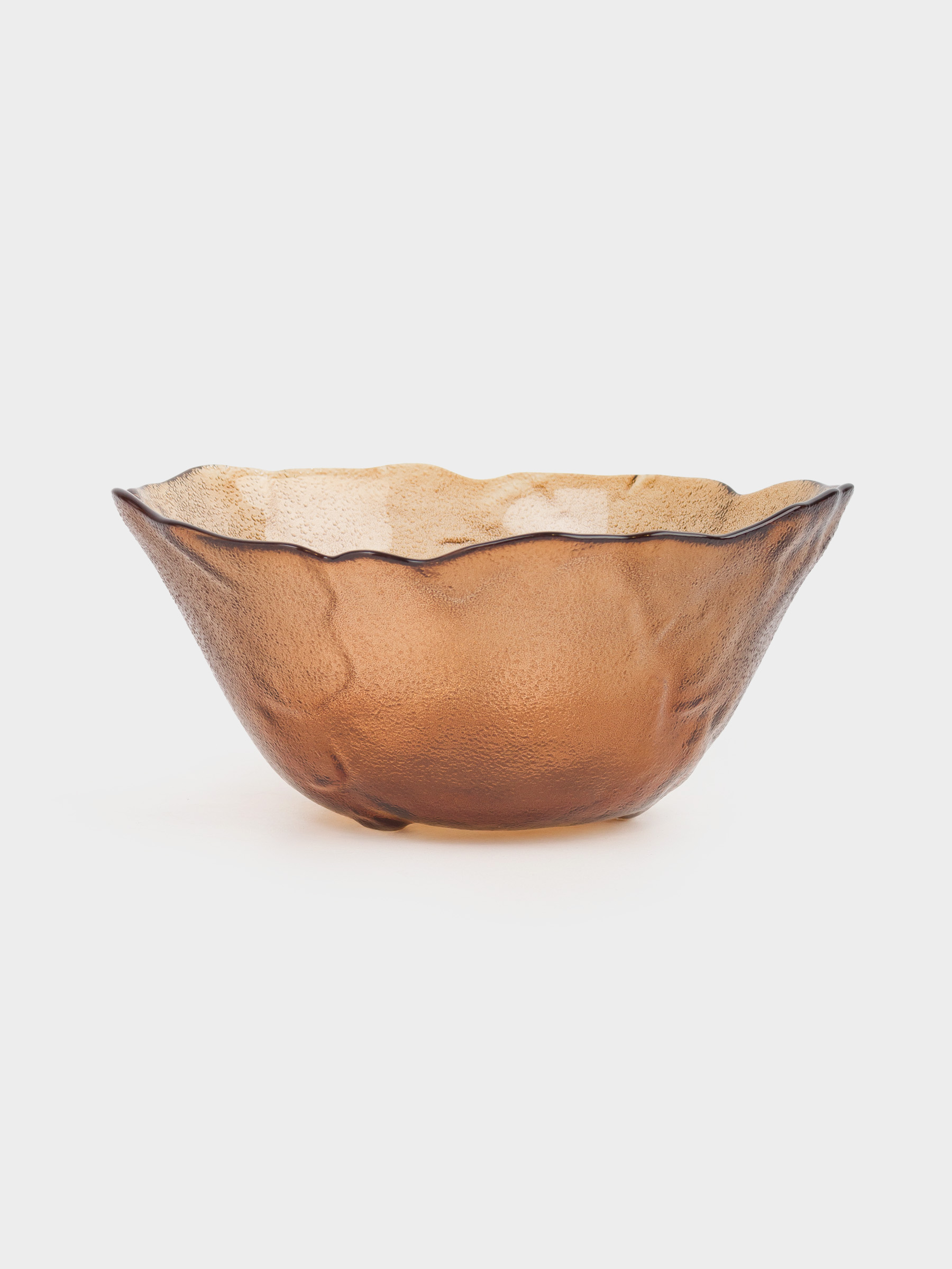 Salad bowl, 17x8 cm, ml, glass, amber, Glacial color, image-0