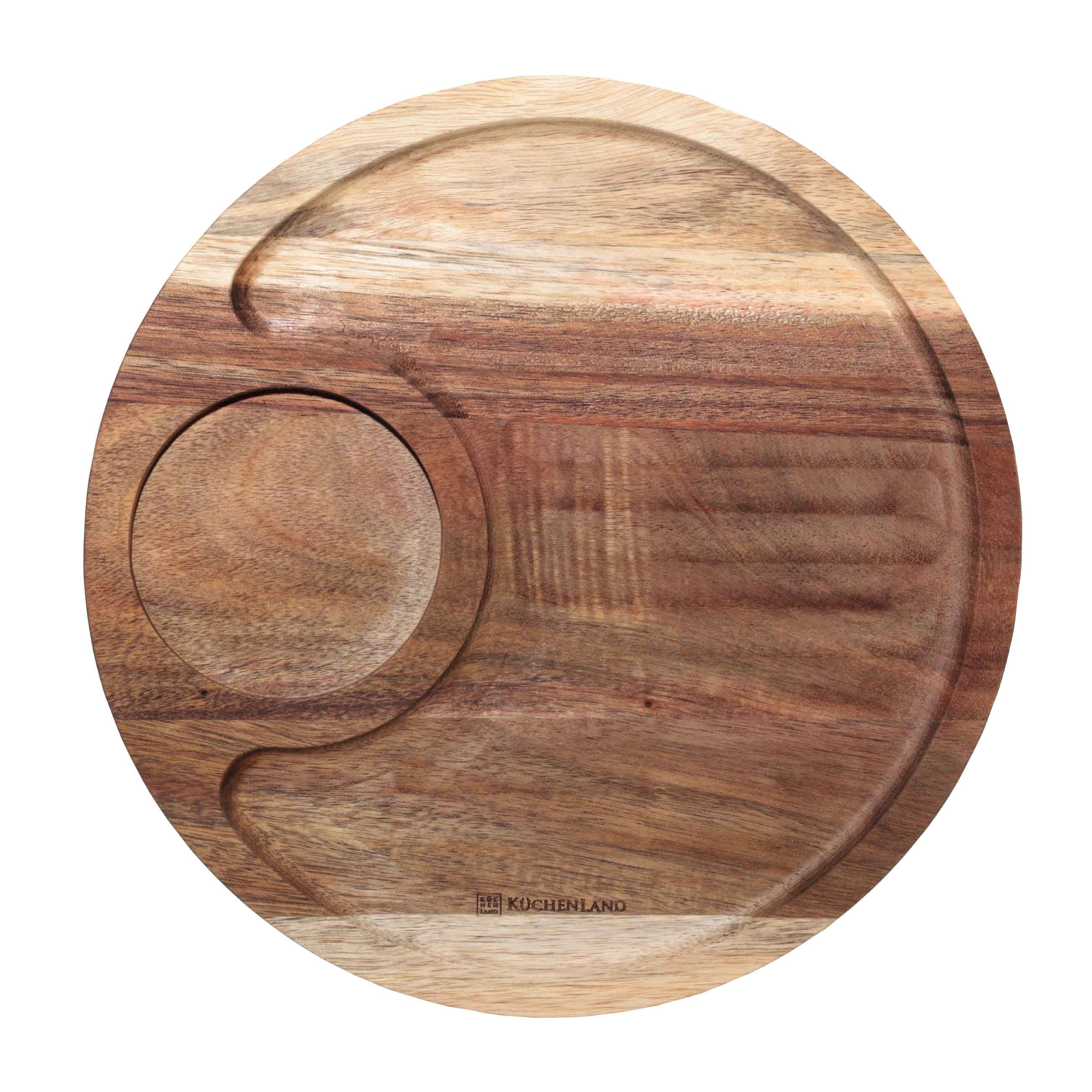 Cheese set, 4 pcs, dish board/bowl, steel / ceramic / wood, Circle, Noble tree