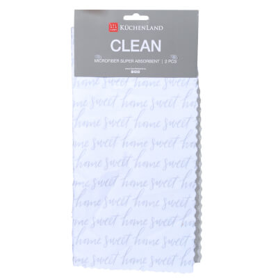 Universal rag, 30x30 cm, 2 pcs, microfiber, gray, Sweet home, Clean, image-0