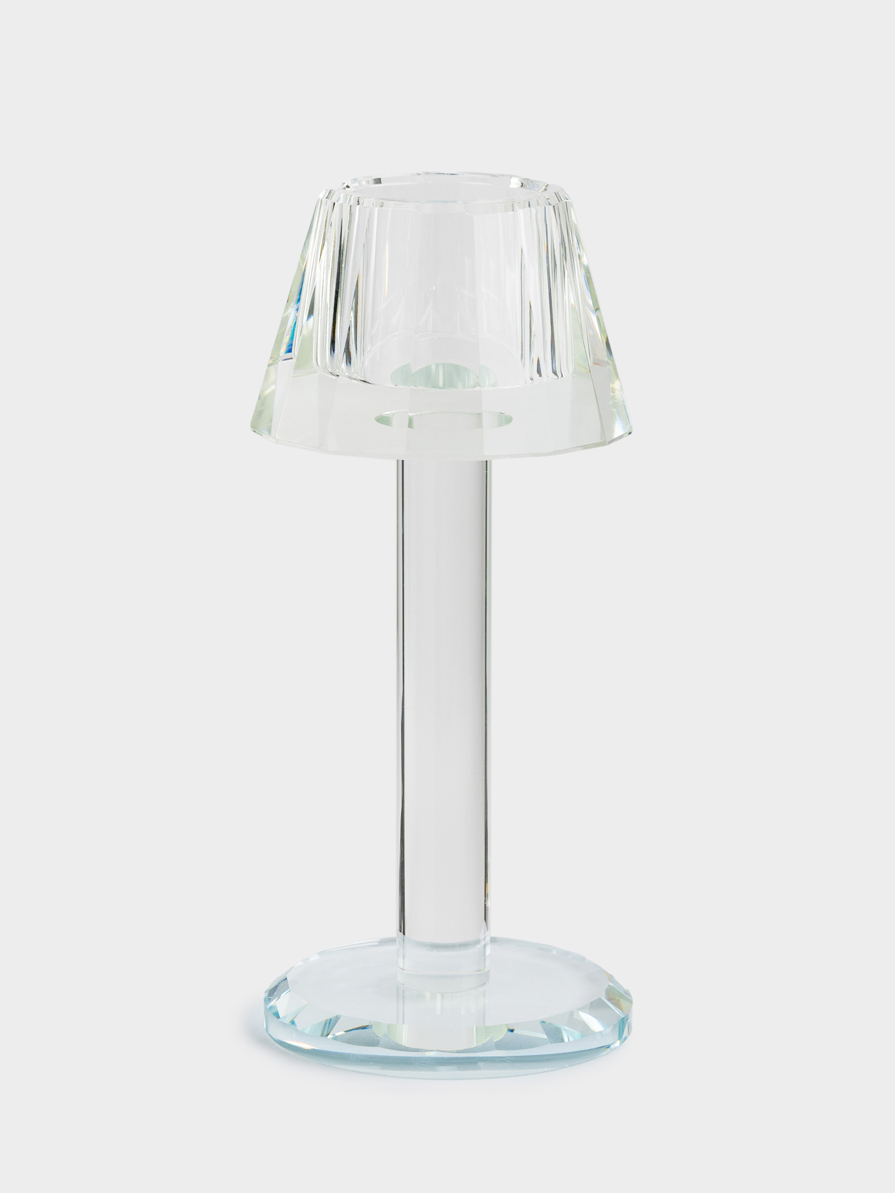 Candlestick, 18 cm, for a tea candle, on a leg, crystal glass, Floor lamp, Lux crystal, image-0