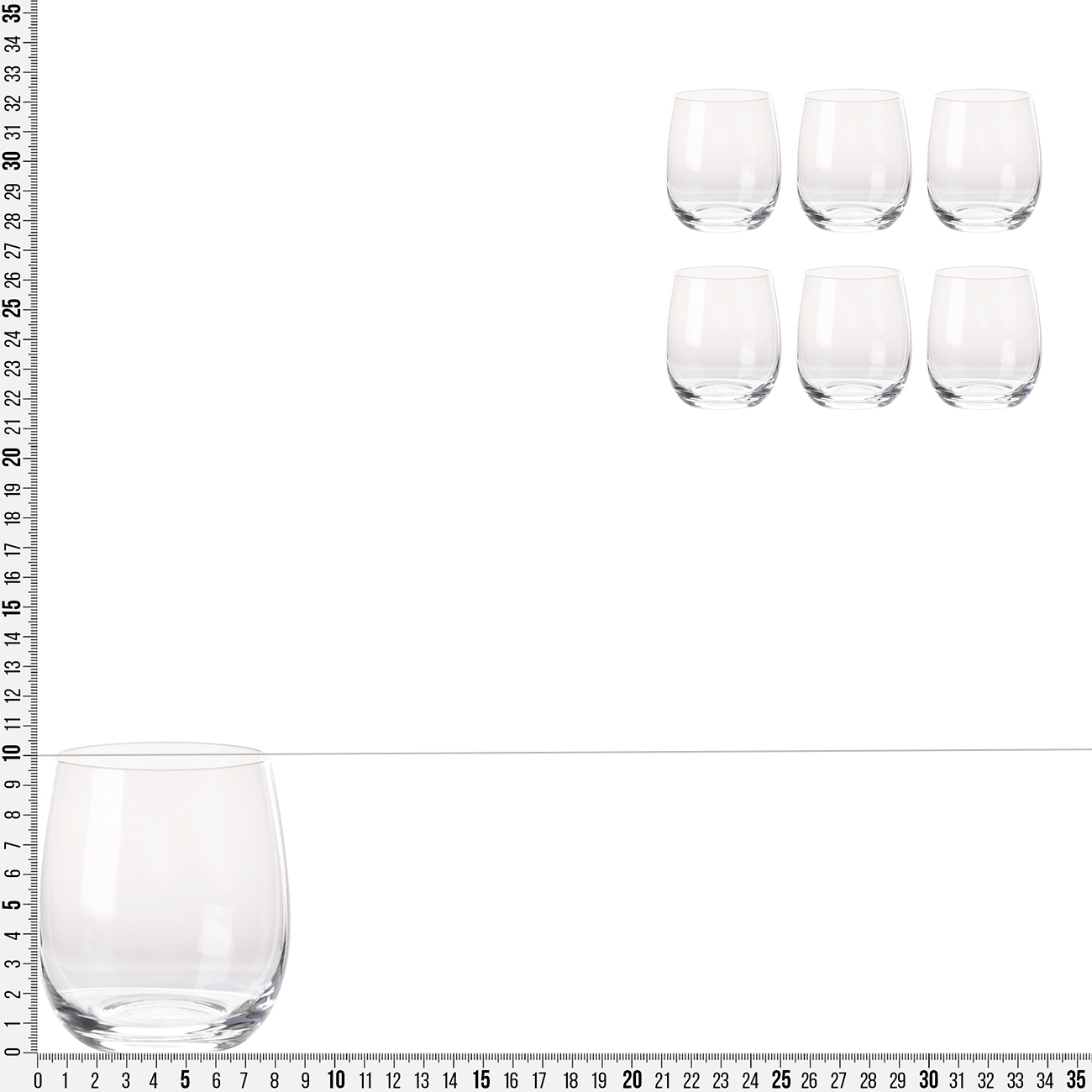 Whiskey glass, 10 cm, 360 ml, 6 pcs, glass, Palermo, image-3