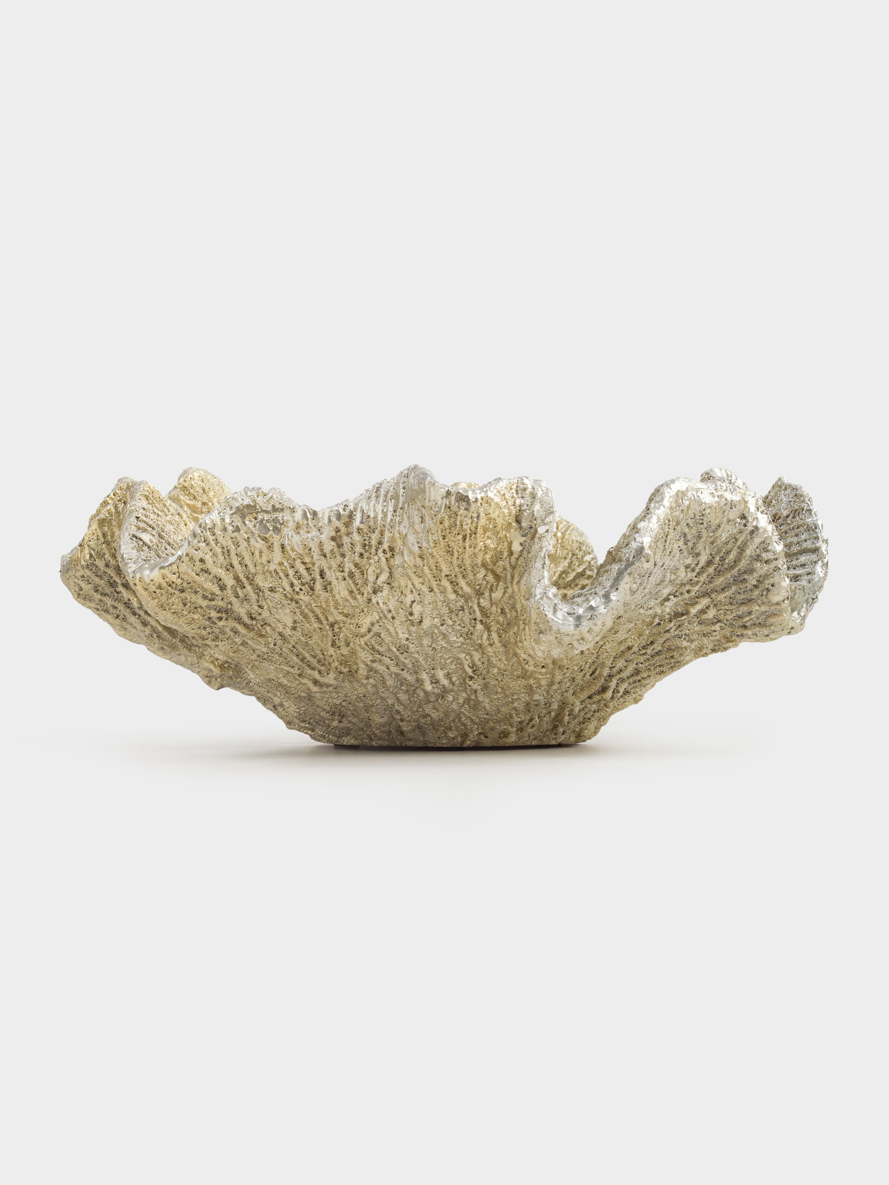 Decorative dish, 30x29x12 cm, polyresin, golden, Coral, Coral, image-3
