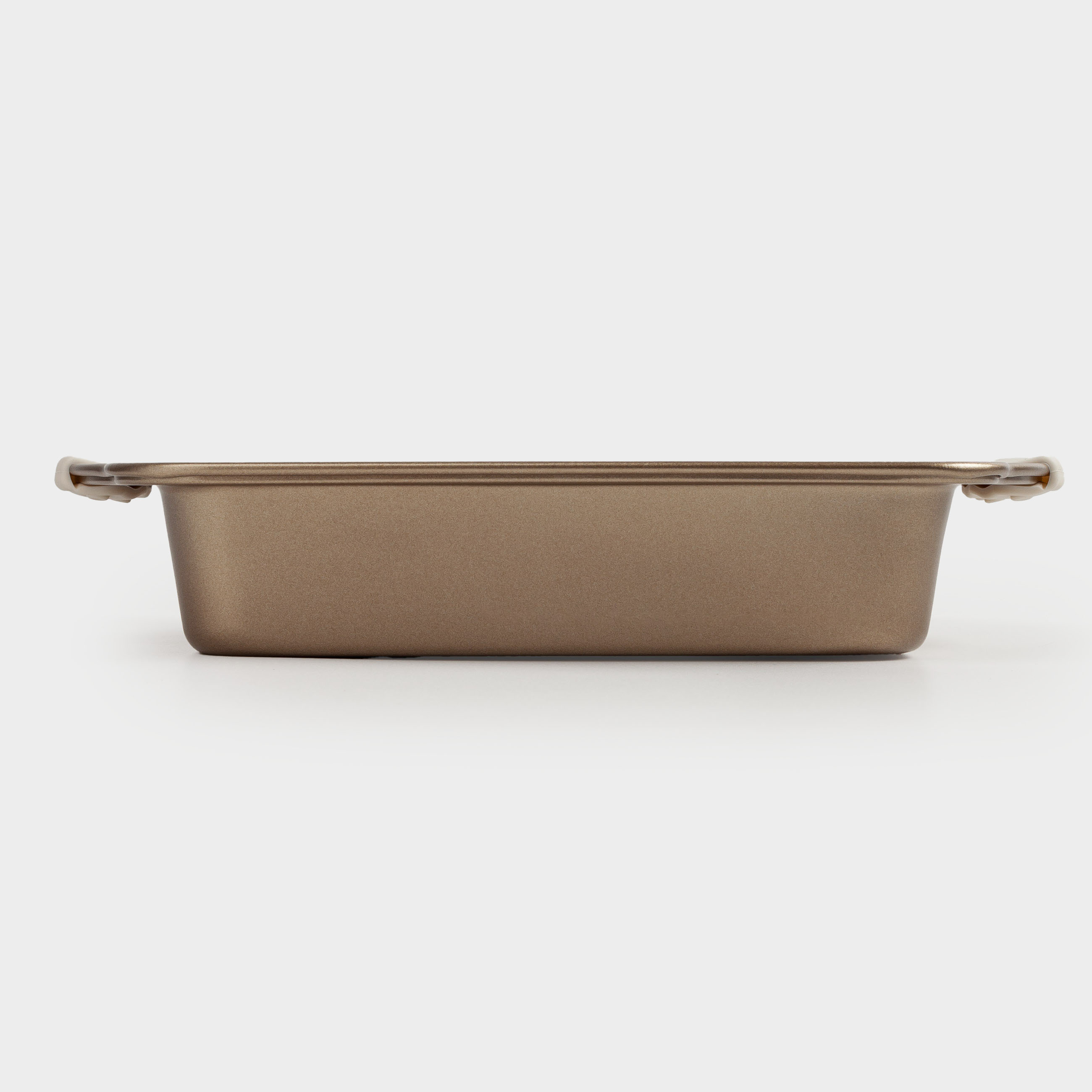Baking dish, 28x22 cm, with handles, steel / silicone, square, copper, Resto 