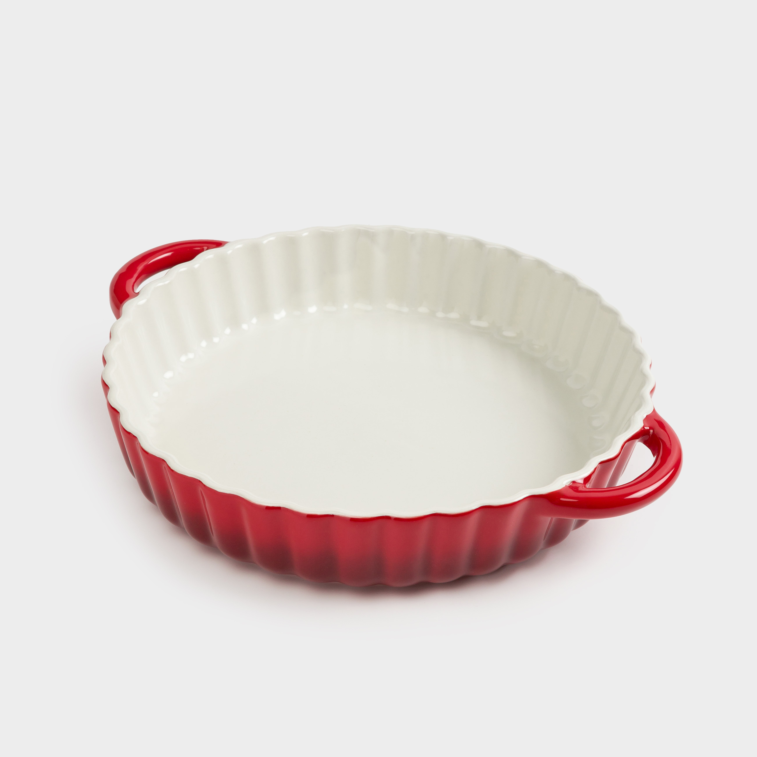 Baking dish, 25 cm, ceramic, round, burgundy, Gradient, Cakes gradient