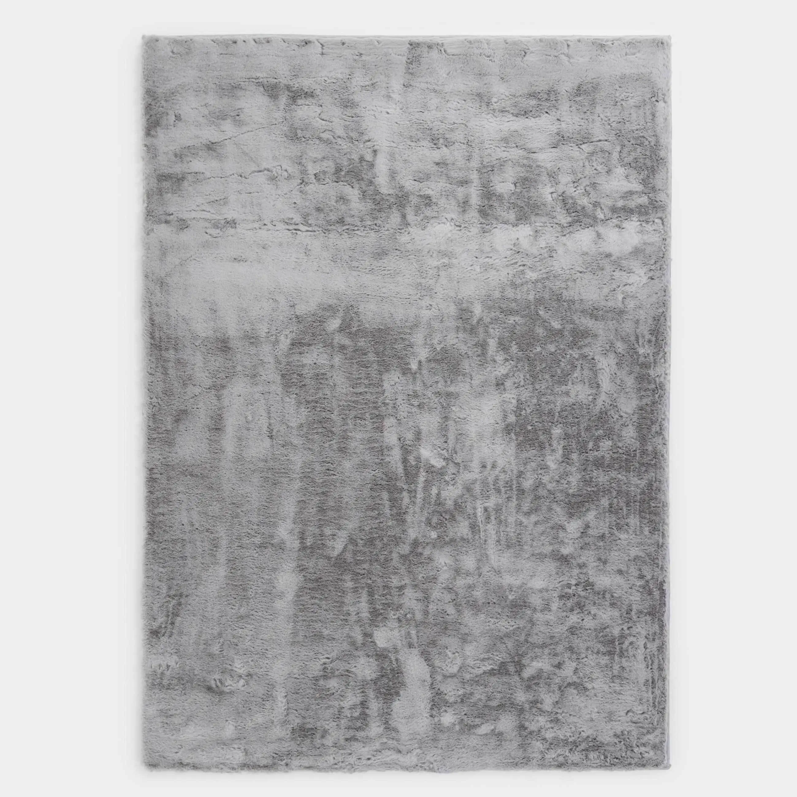 Rug, 150x210 cm, faux fur, light grey, Monotone