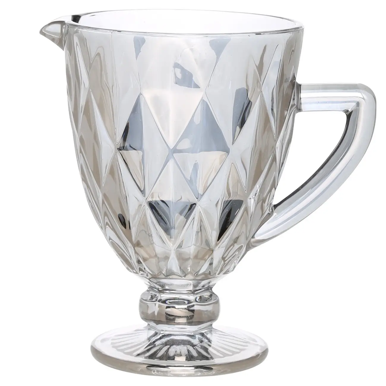 Jug, 1 l, glass R, grey, Rhomb color, image-0