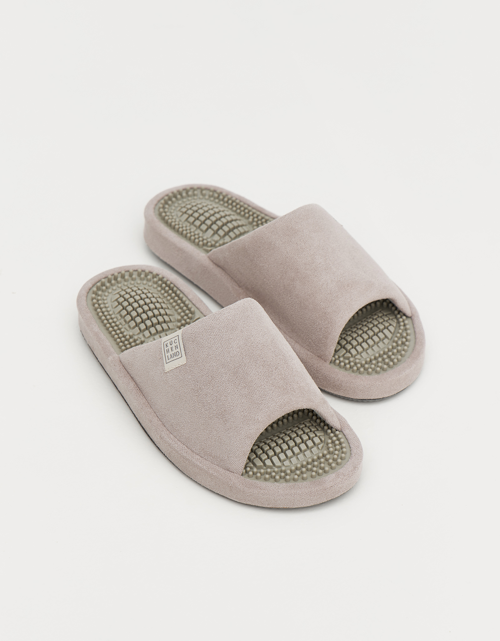 Women's slippers, homewear, size 36-37, corduroy / rubber, gray-purple, Lint, image-5