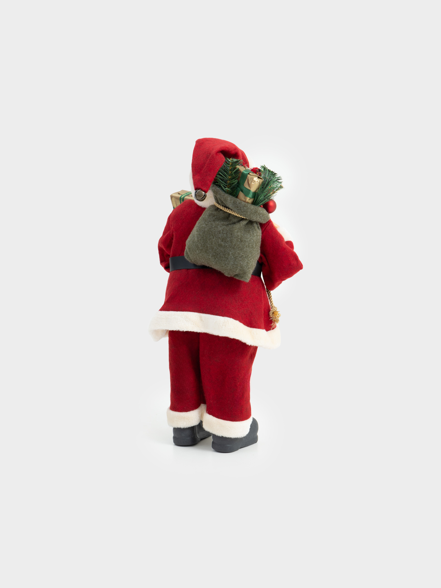 Decorative item, 60 cm, soft, plastic / polyester, Santa with bag and gift, Magic time, image-4