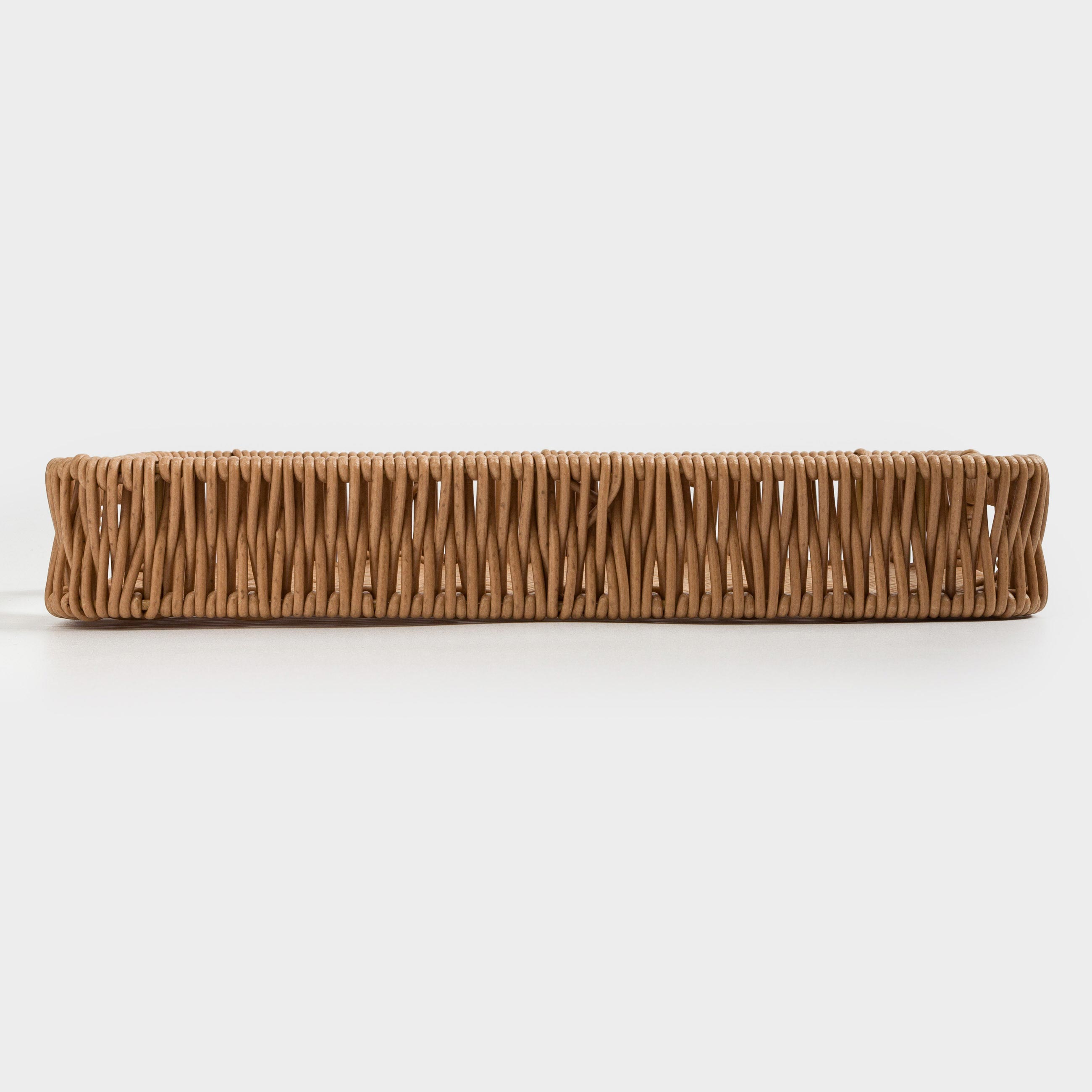 Tray, 30x20 cm, braided, rattan, rectangular, beige, Twig, image-1