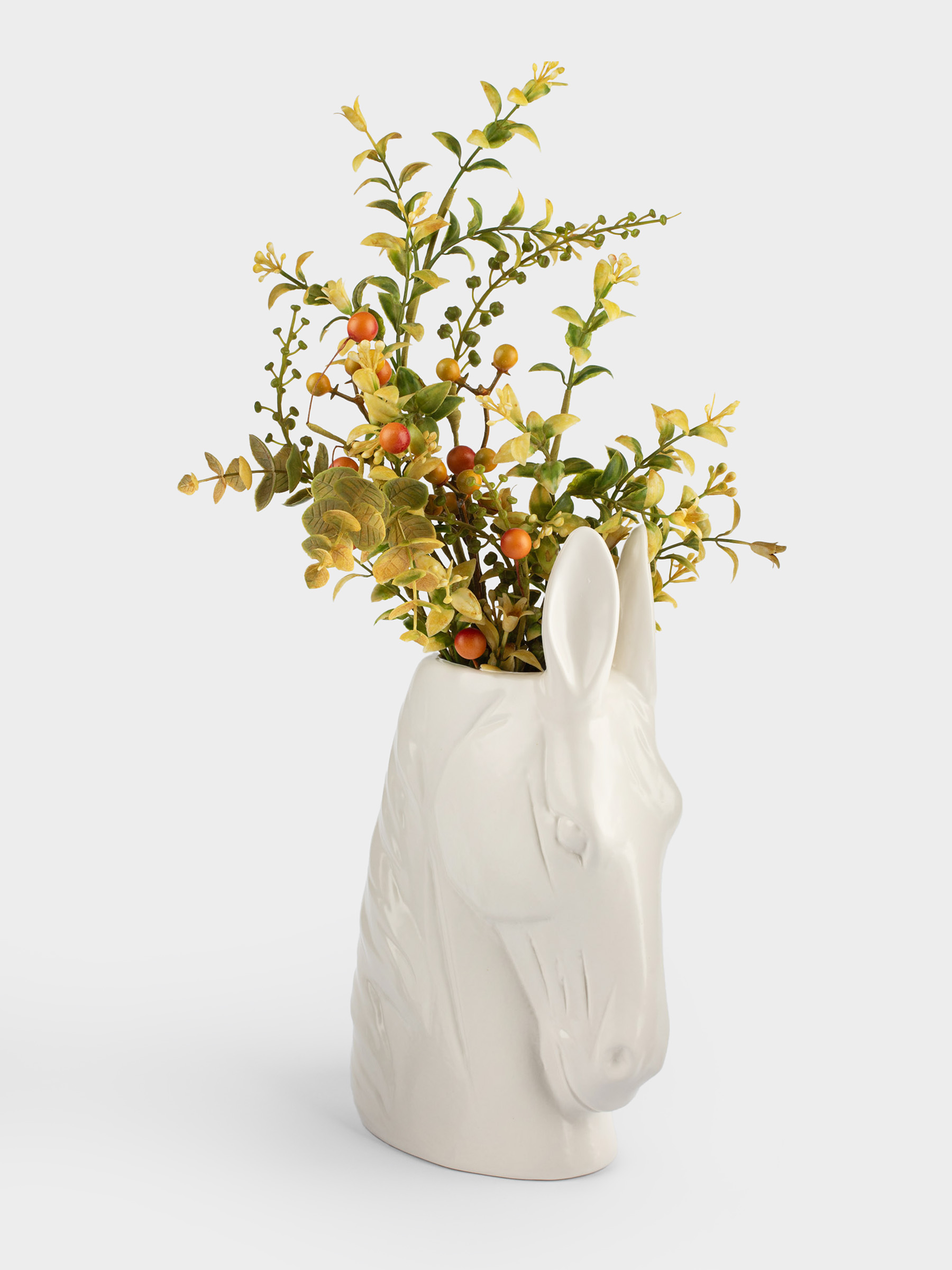 Decorative vase, 25 cm, polyresin, white, Horse, Horse white, image-6