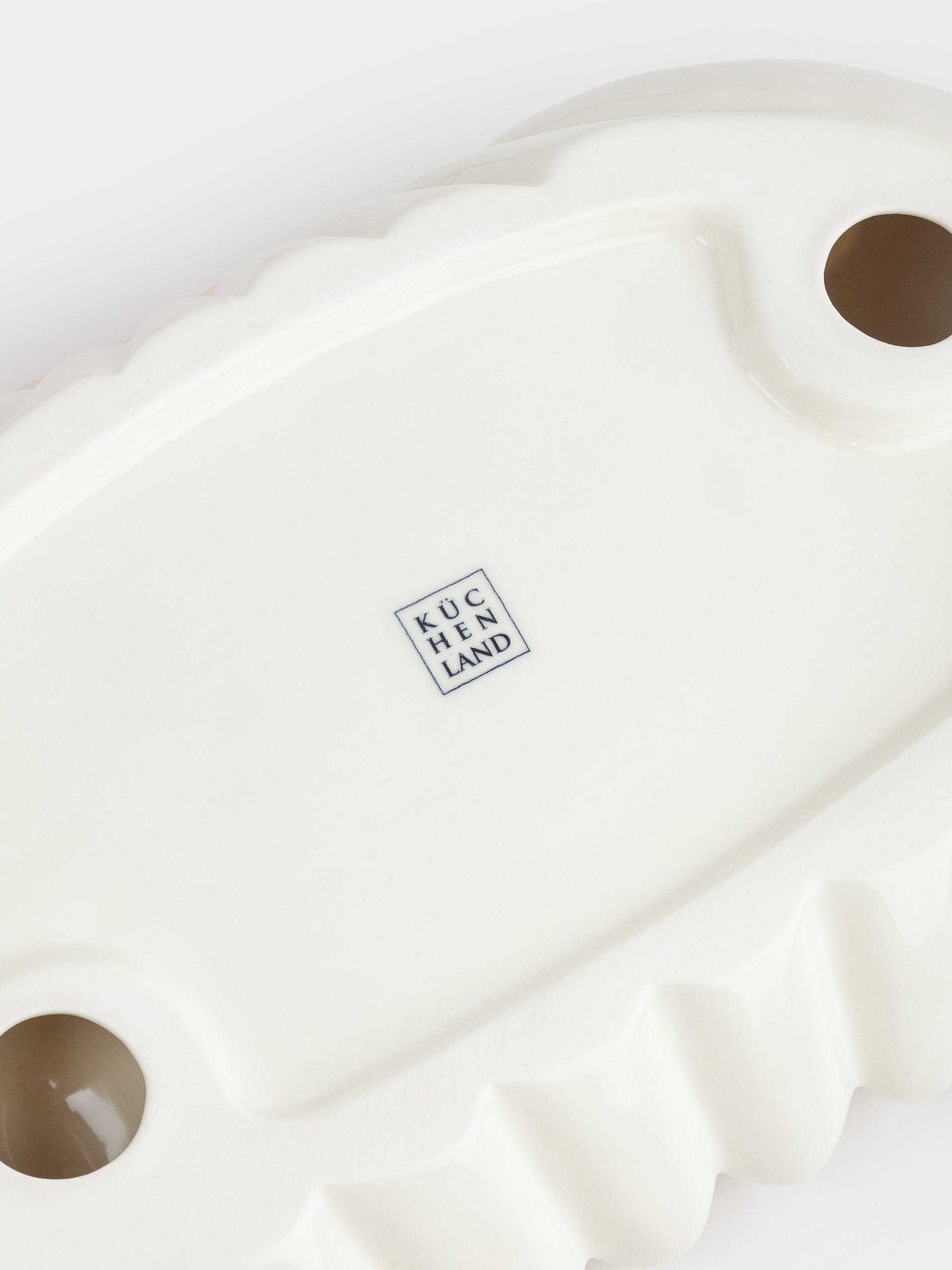 Fruit bowl, 26x16 cm, decorative, porcelain P, milky golden, Bananas, Tropical, image-5
