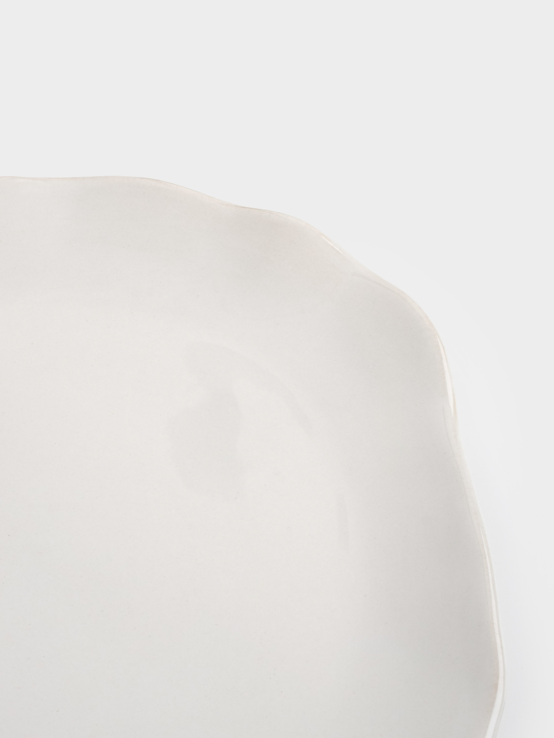 Dinner plate, 27 cm, ceramic, white, Uneven edge, Bumpy, image-5