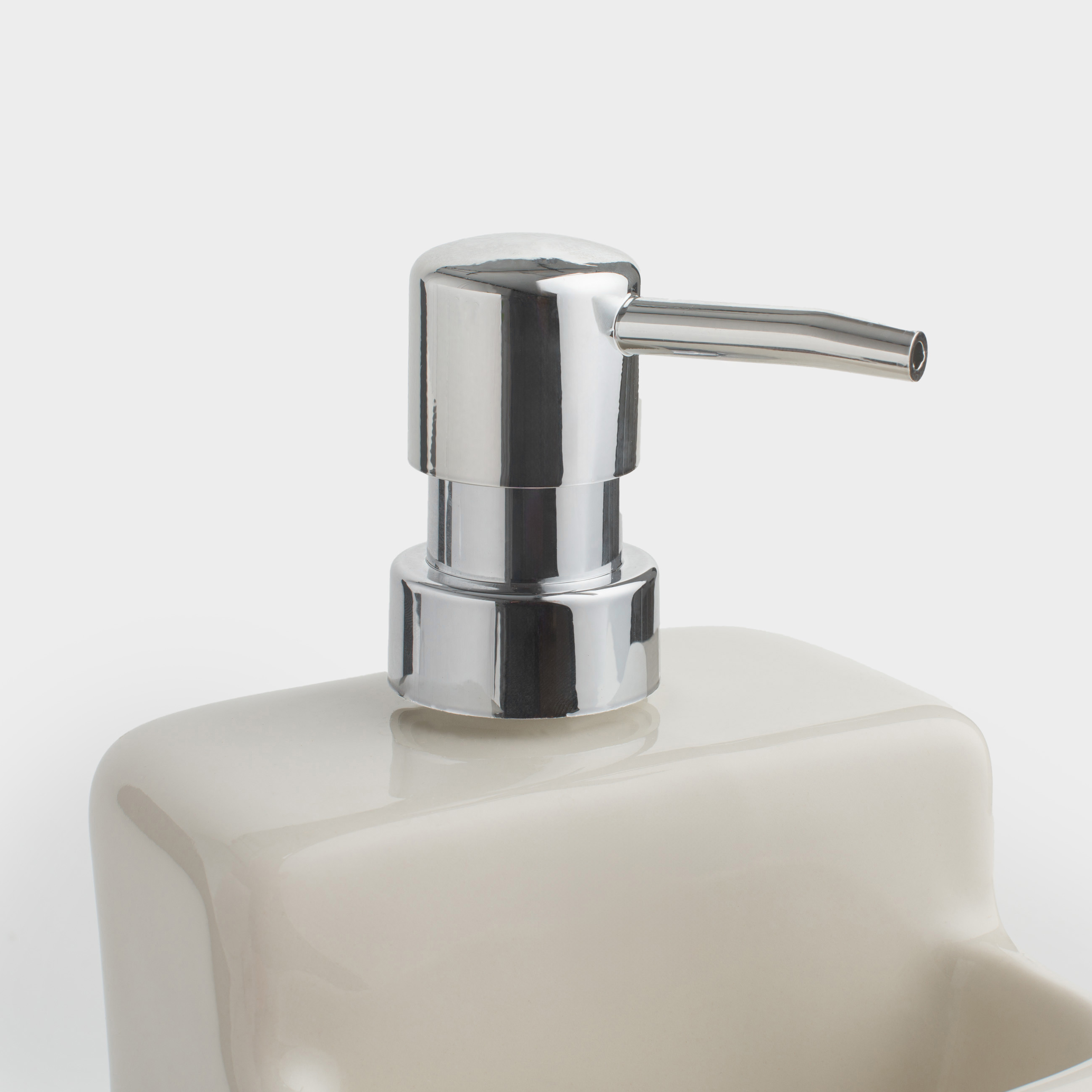 Detergent dispenser, 550 ml, organizer, ceramic/plastic, beige, Galori, image-4