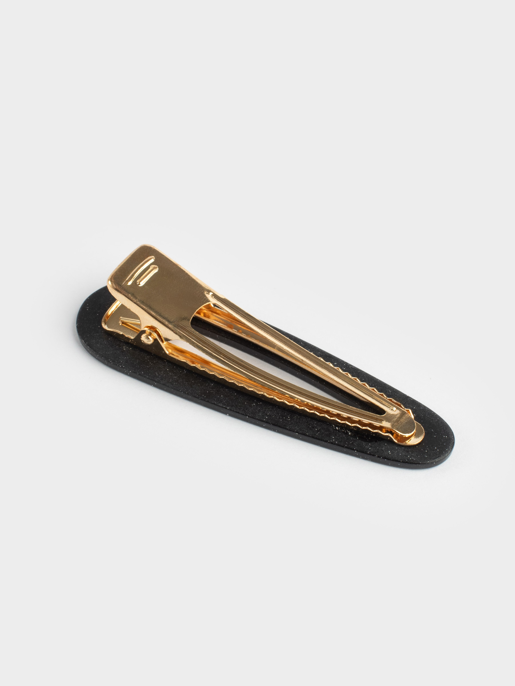 Hair clip, 7 cm, acrylic / metal, Black, Basic, image-6