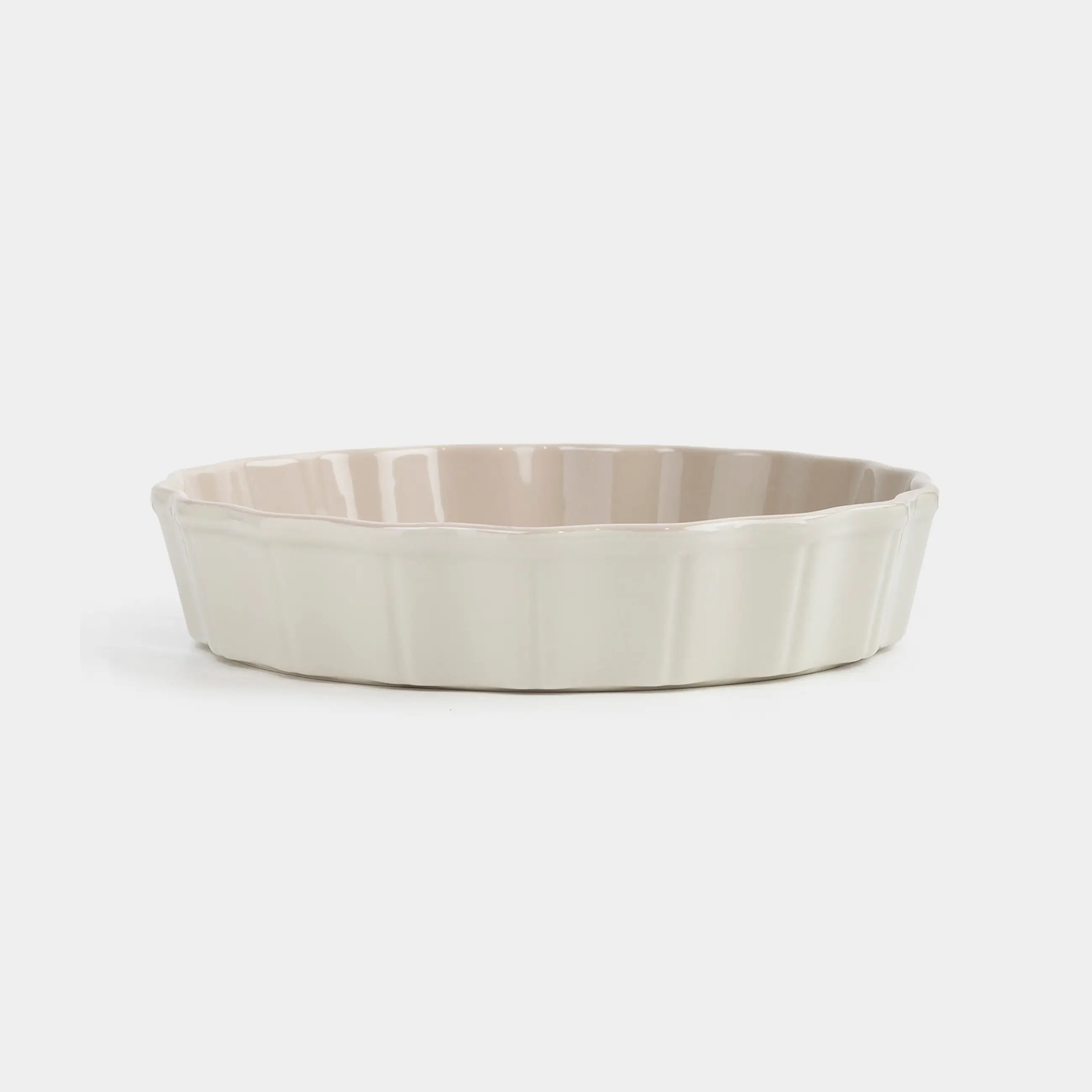 Baking dish, 24 cm, ceramic, round, milky beige, Cakes new