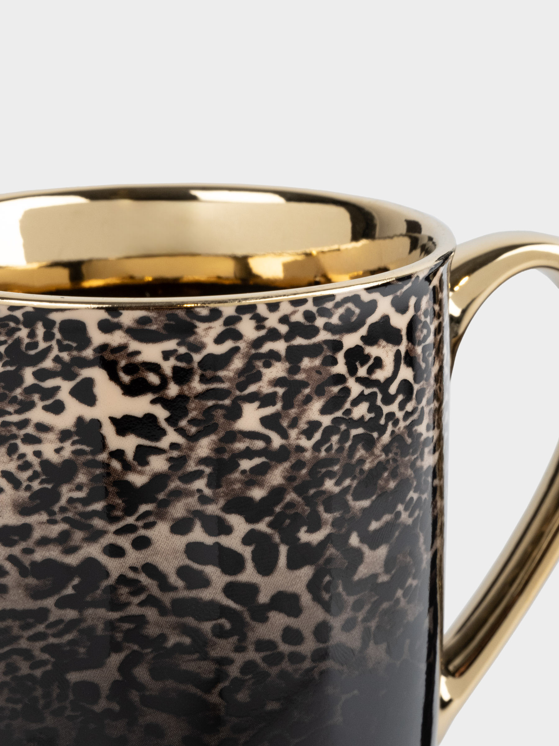 Mug, 300 ml, porcelain N, black and gold, Leopard, Leopard, image-2