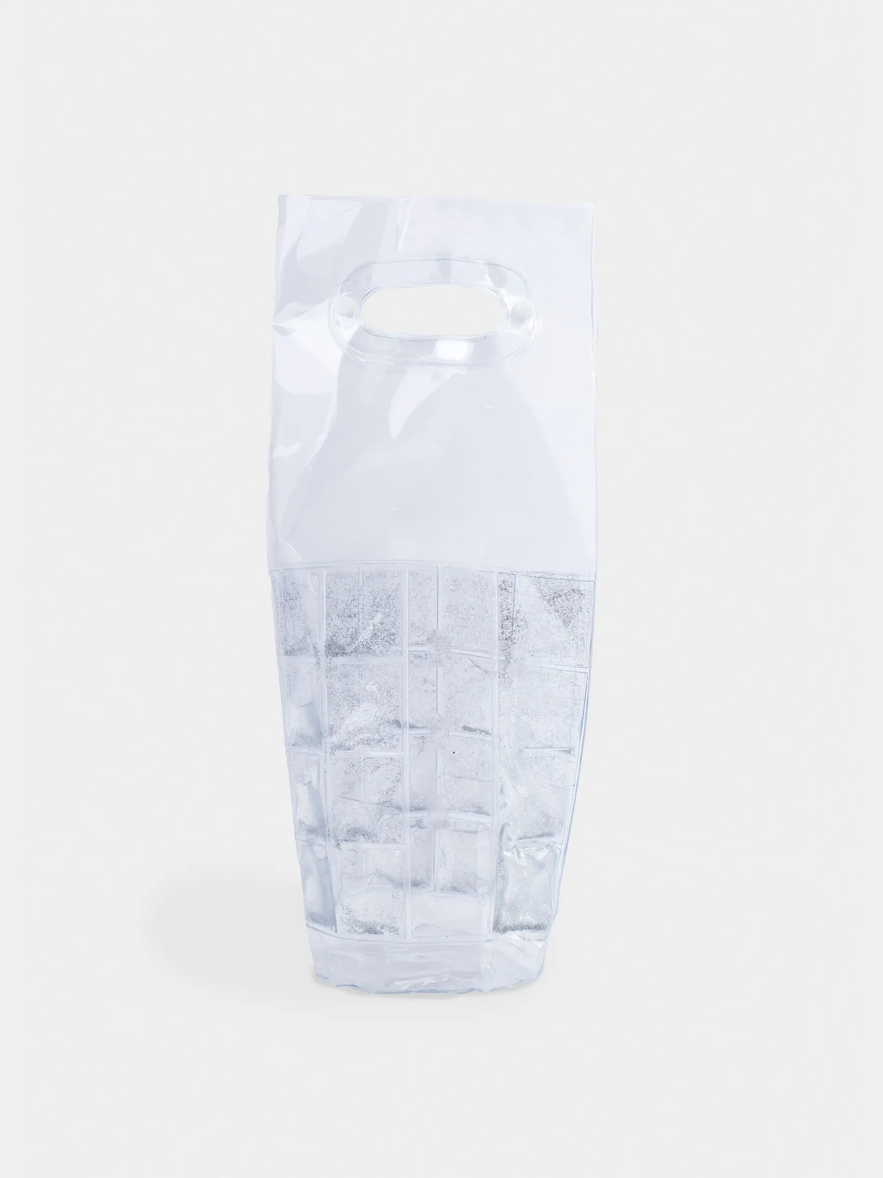 Bottle cooling bag, 30 cm, Plastic, Silver glitter, Sparkle bar
