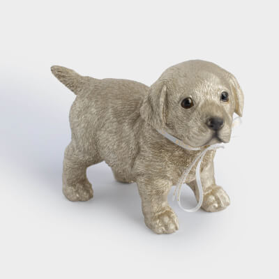 Statuette, 11x17 cm, polyresin, golden, Labrador, Dog ,image-0