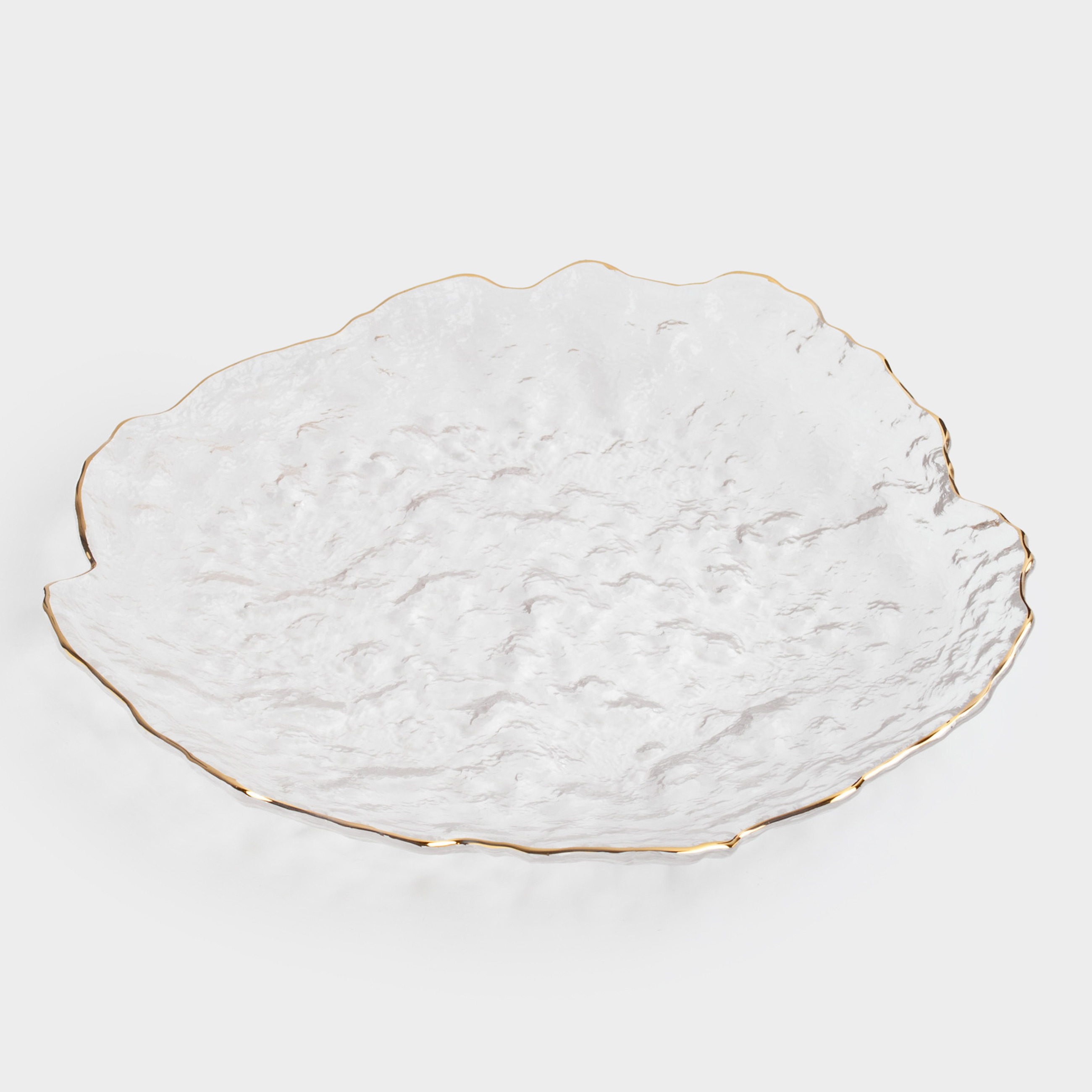 Dish, 30 cm, glass, with golden edging, Nautilus gold, image-0