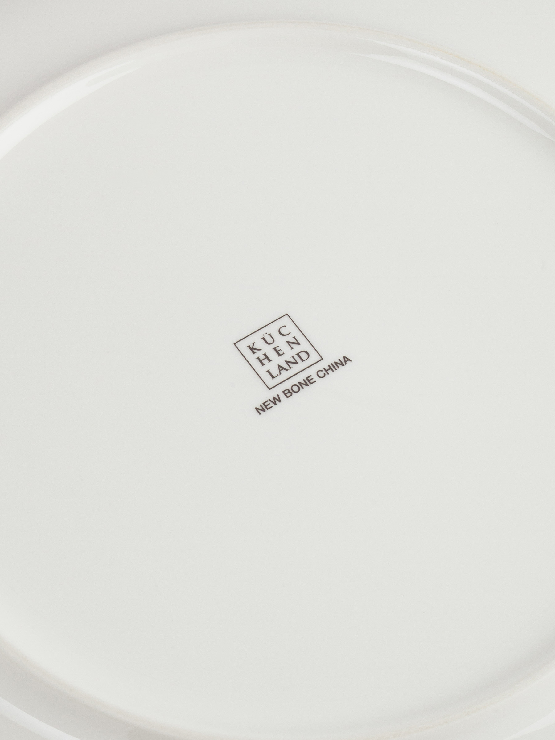 Dinner plate, 28 cm, porcelain N, white, with golden edging, wildflowers, Yarrow, image-4