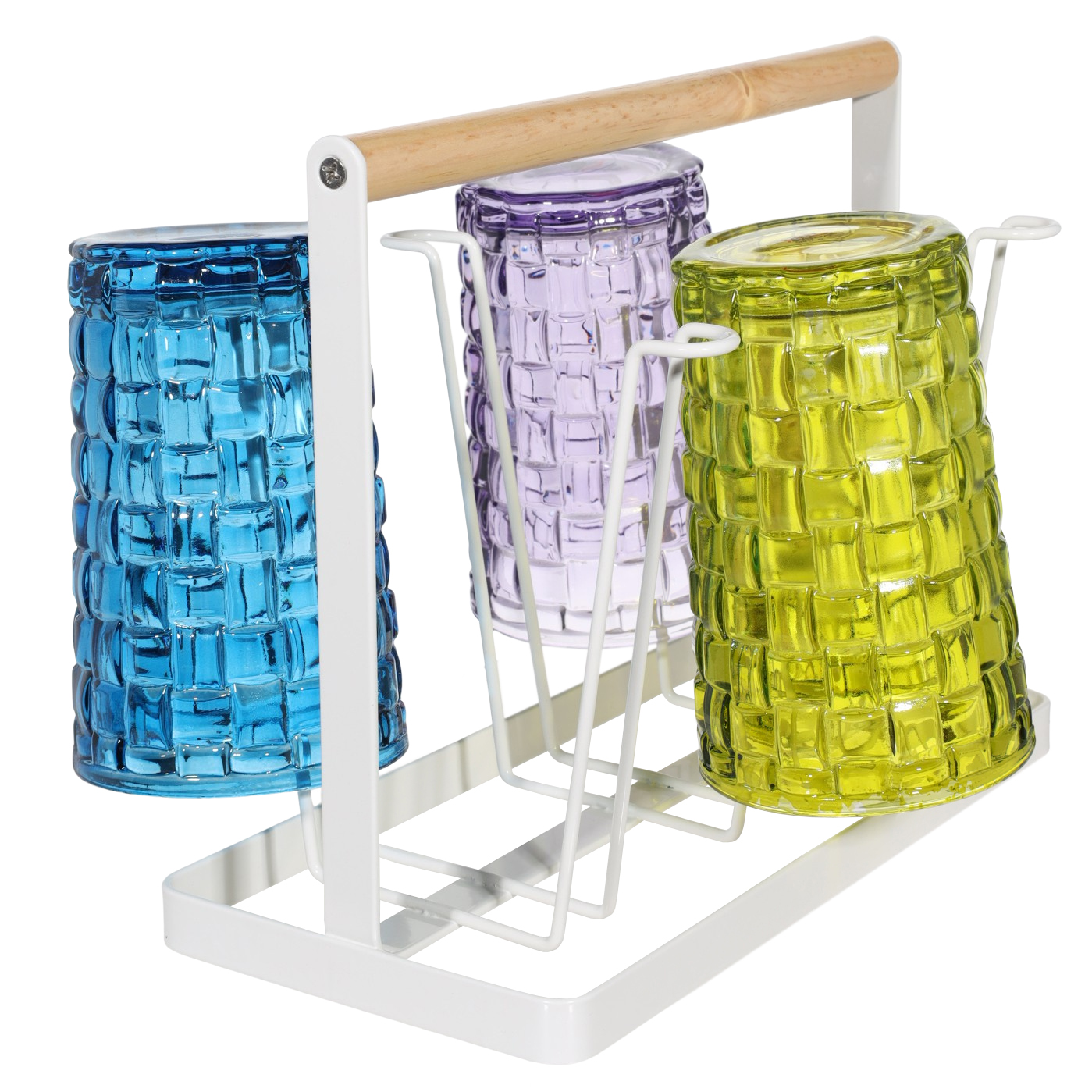 Glass and mug dryer, 24x19 cm, 6 units, with handle, metal / wood, White style изображение № 4