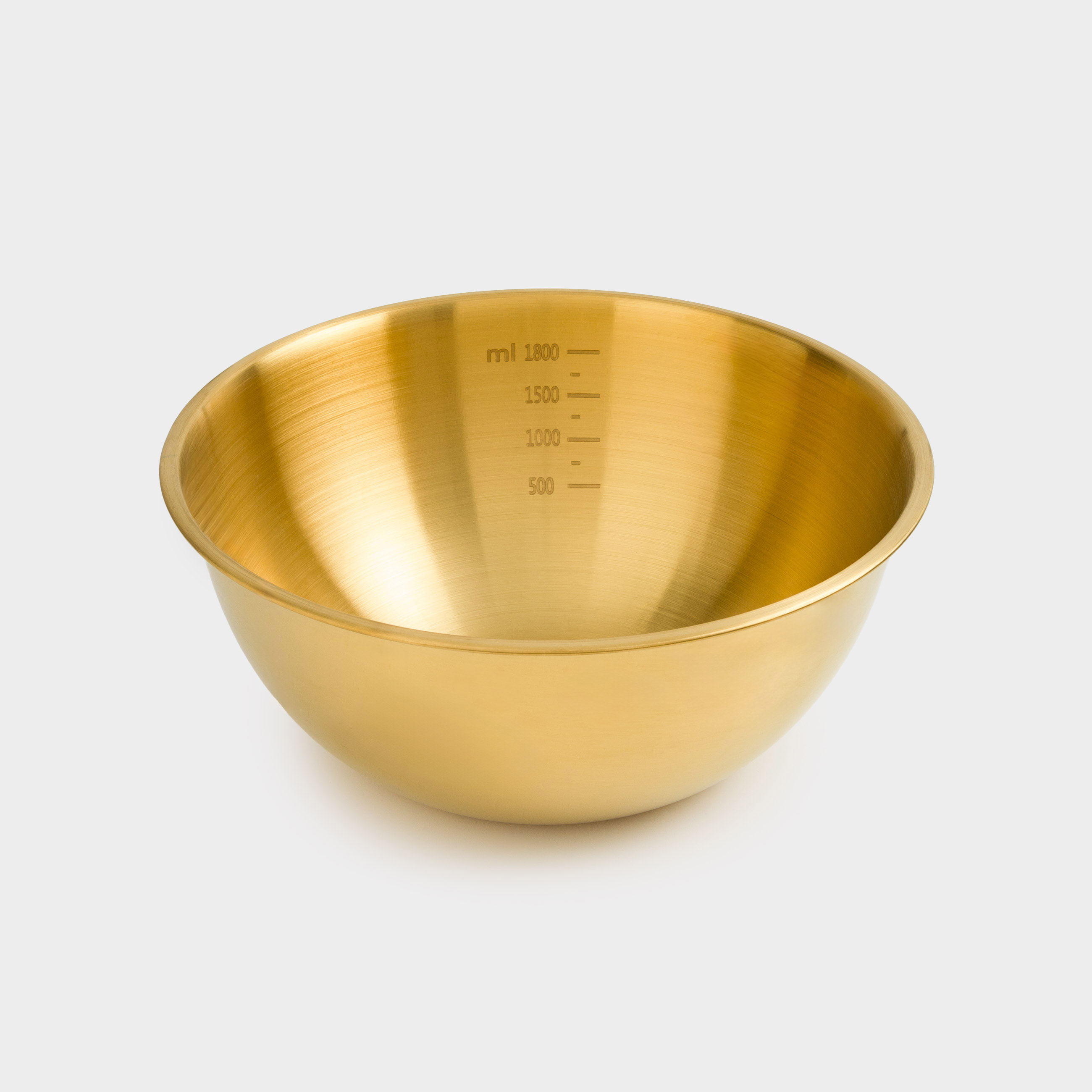 Baking set, 2 items, bowl / whisk, with measuring scale, steel / wood, golden, Classic gold, image-2
