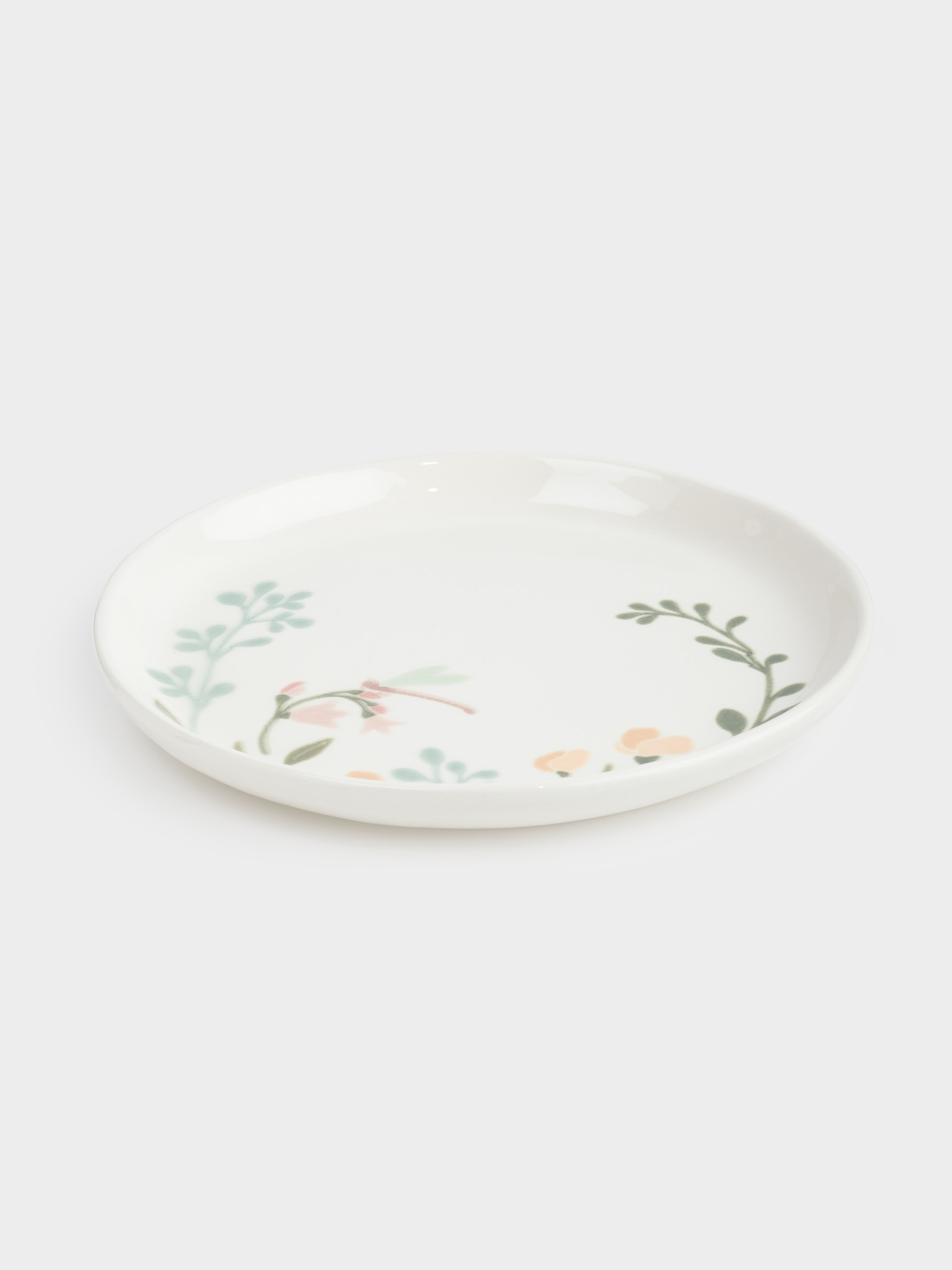 Snack plate, 20 cm, ceramic, milky, speckled, wildflowers, Meadow speckled, image-2