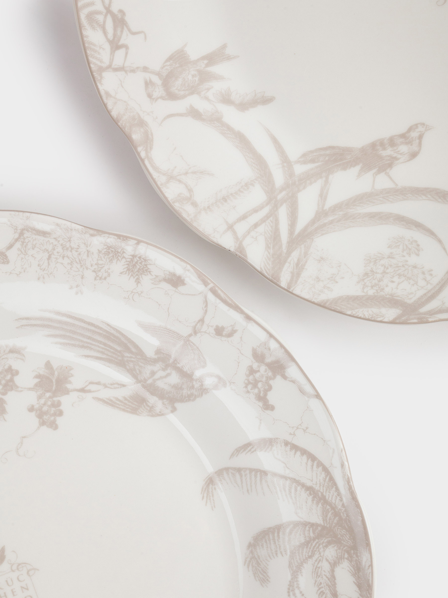 Dinner plate, 27 cm, 2 pcs, porcelain P, white and beige, Jungle, Tropical, image-6