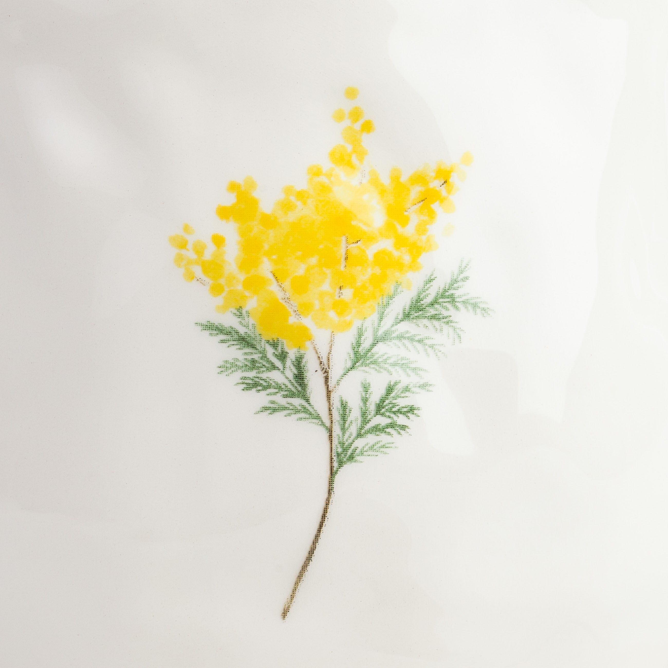 Mug, 530 ml, ceramic, milky, Mimosa and Myosotis, Crumple print