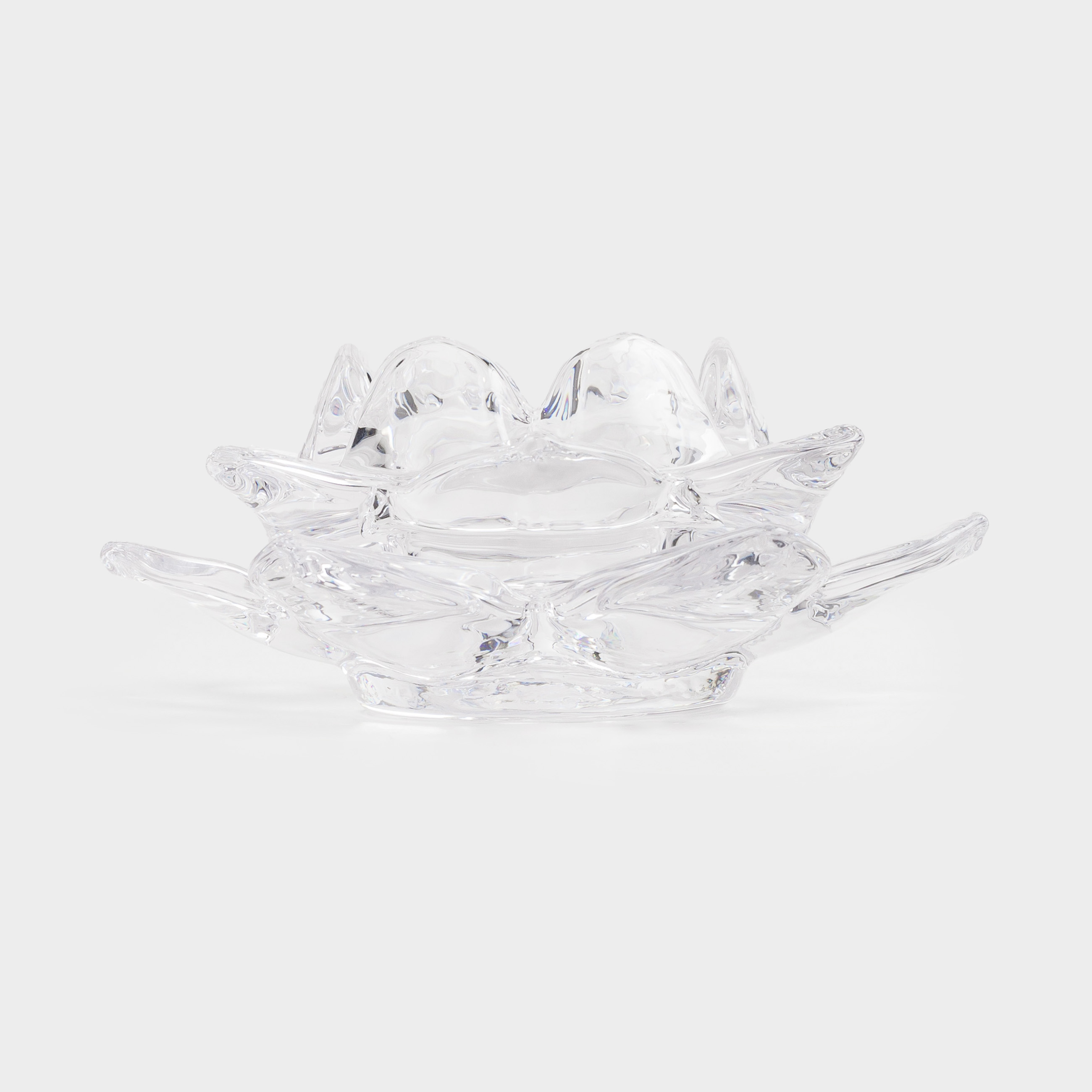 Candlestick, 12 cm, for tea / thin candle, glass, Lotus, Lotus, image-0