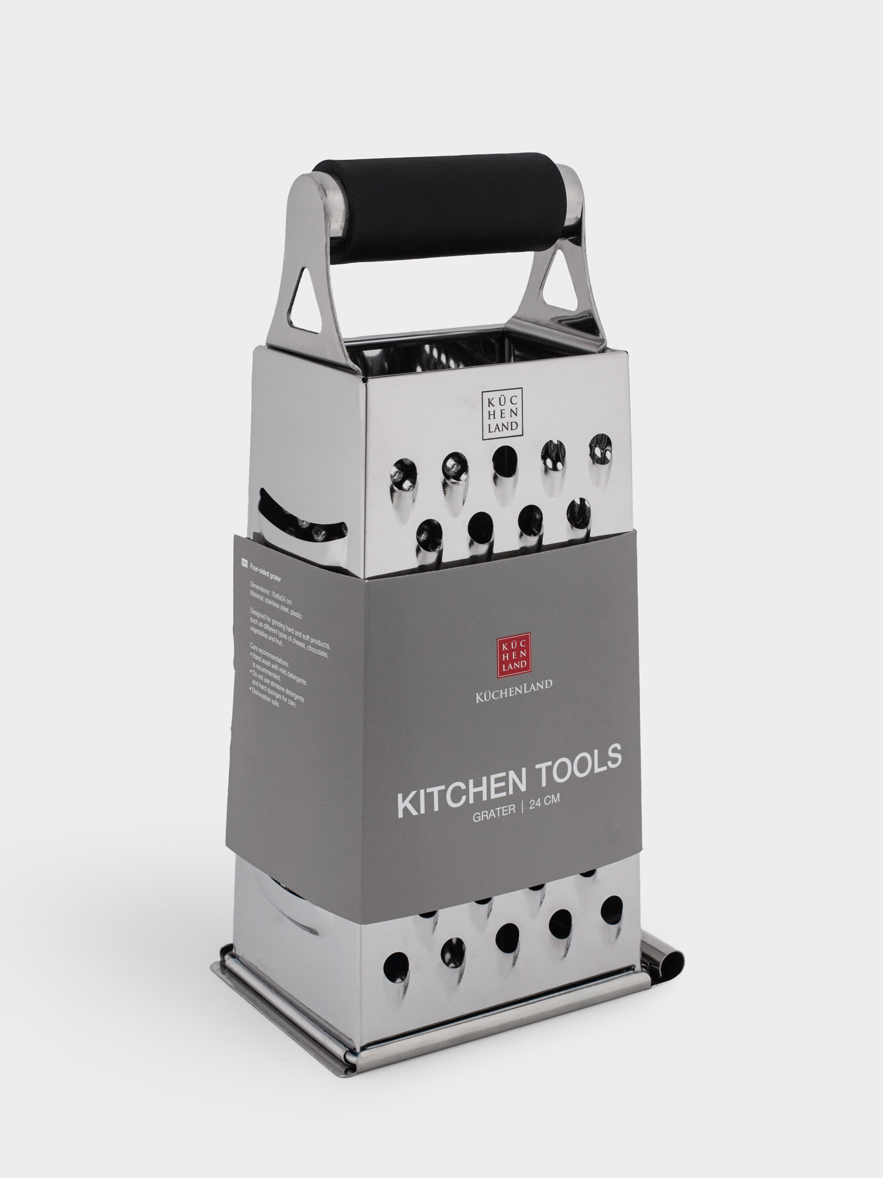 Grater, 24 cm, four-sided, black, Kitchen tools, image-6