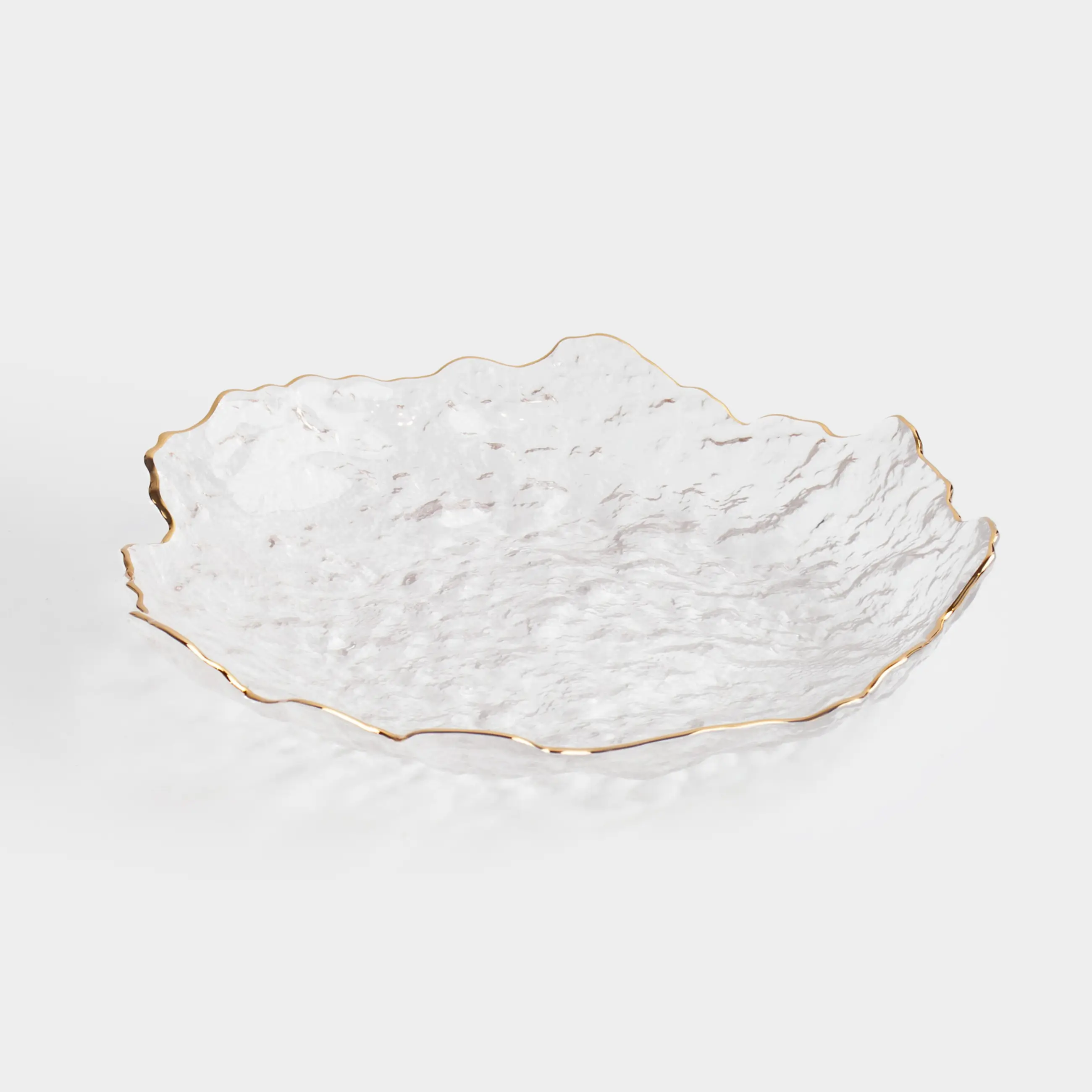 Dish, 25 cm, glass, with golden edging, Nautilus gold, image-0