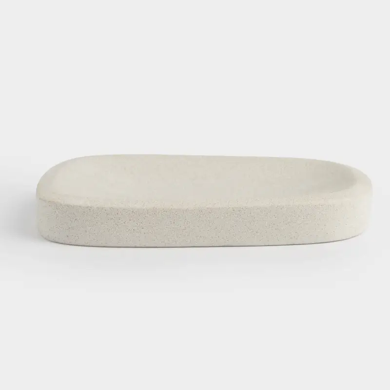 Soap dish, 14x10 cm, cement, rectangular, sand, Severe
