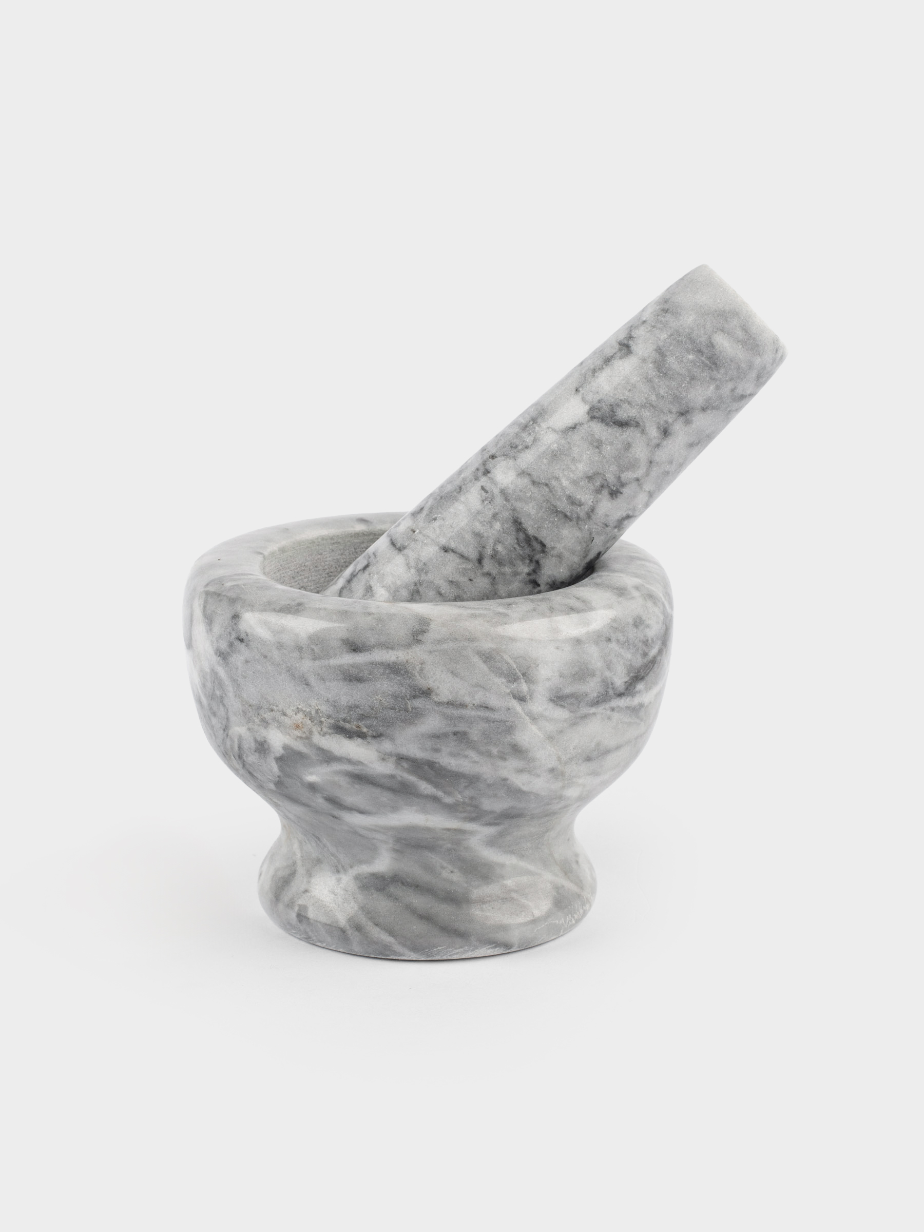 Spice mortar, 7 cm, with pestle, Marble, Grey, Marble, image-1