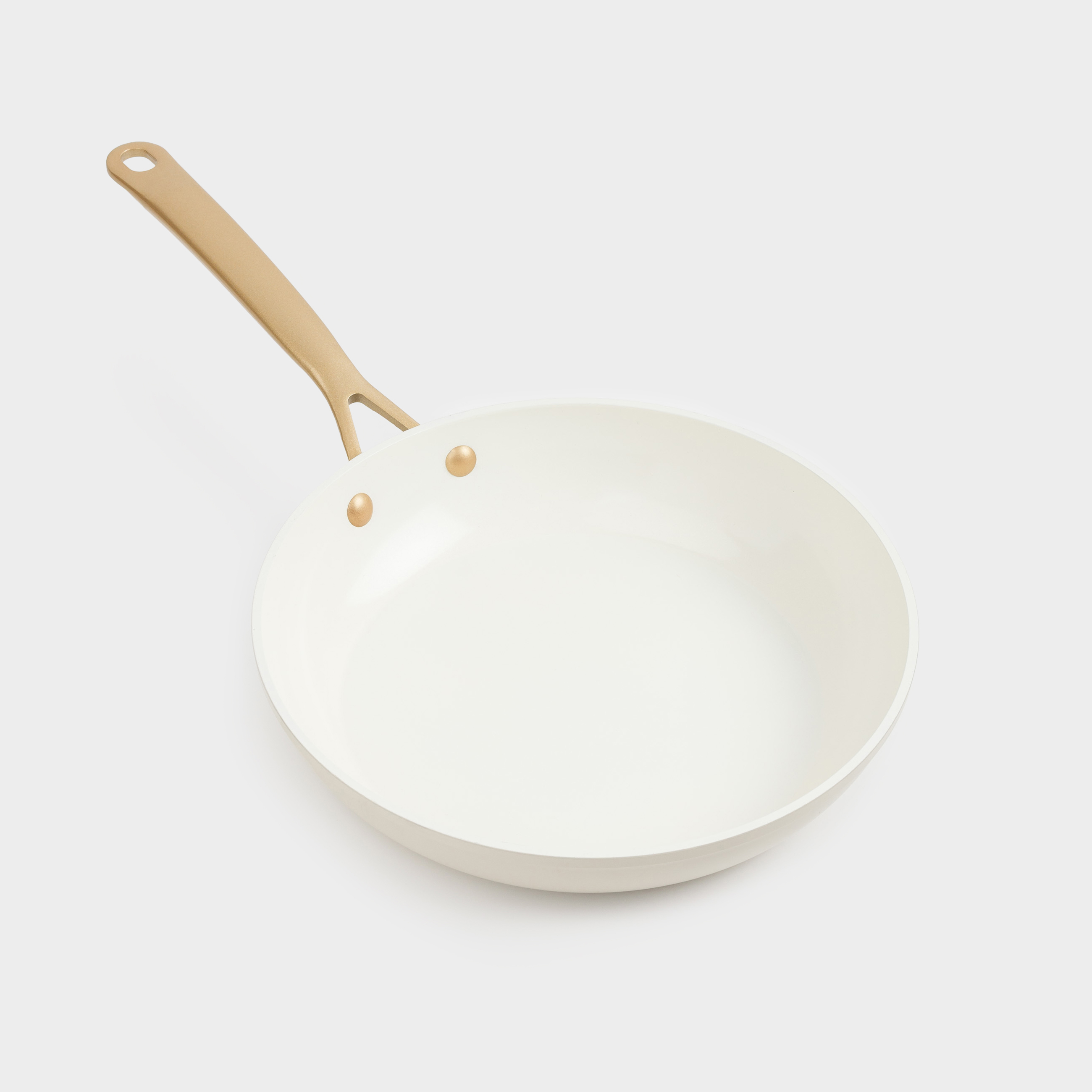 Frying pan, 24 cm, coated, aluminum, milky, Piatto gold