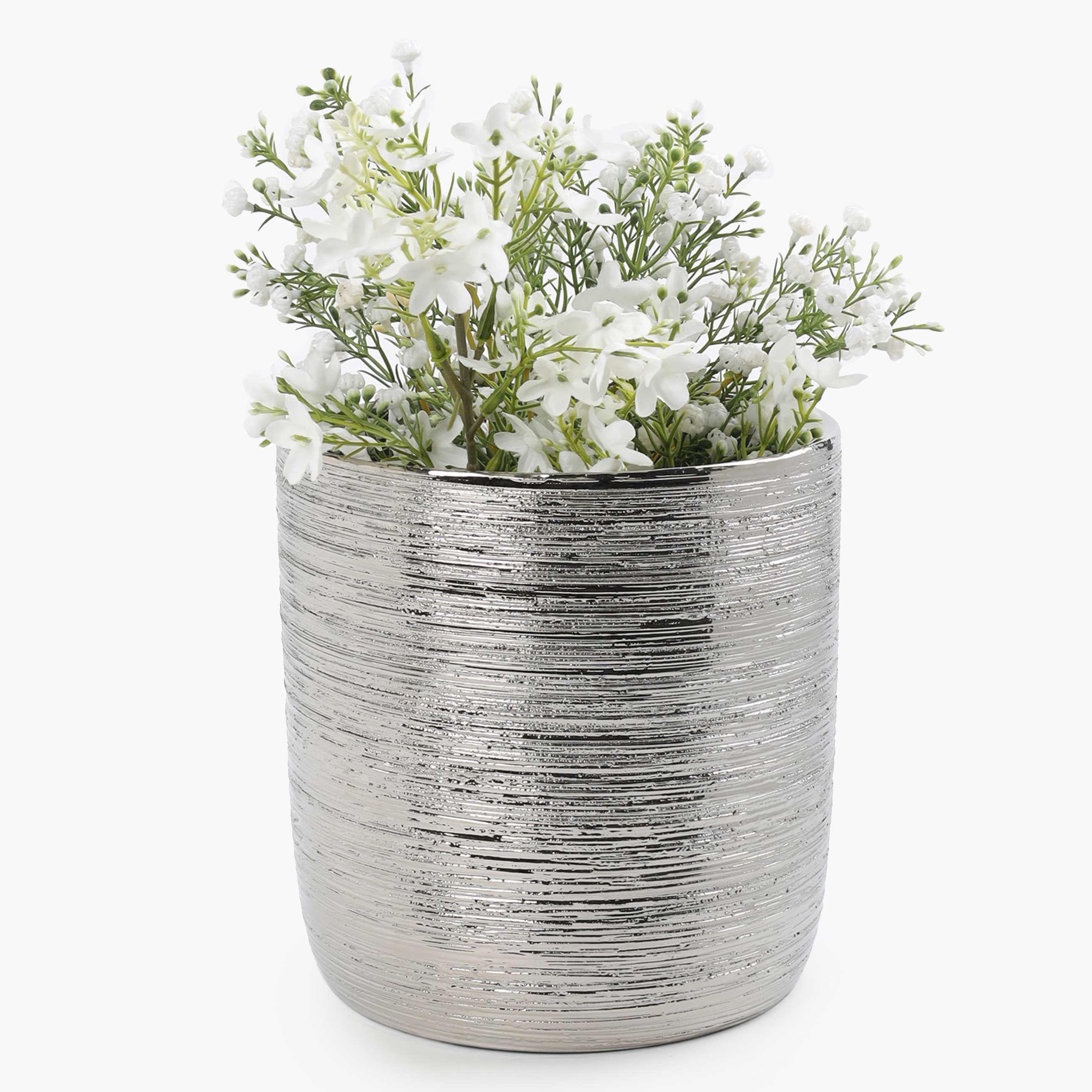 Planters, 14x14 cm, ceramic, silver, Galore, image-2