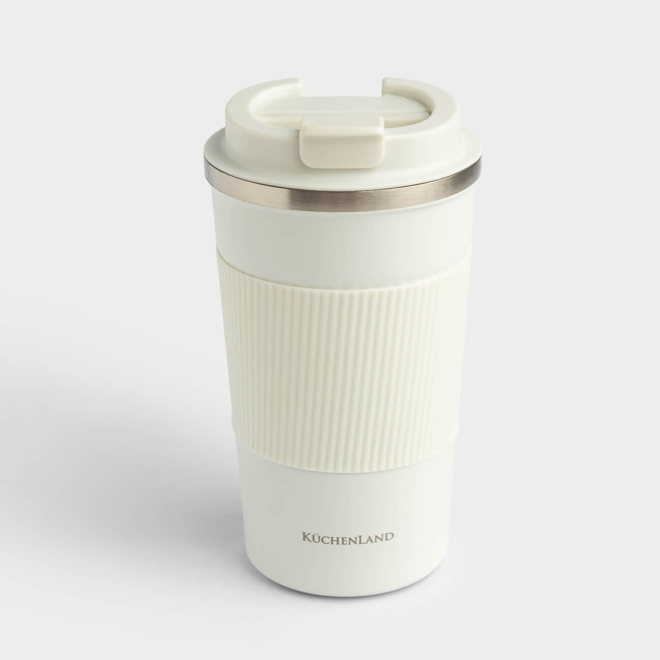 Thermo mug, 500 ml, with zarf, steel / plastic/silicone, beige, Coffee life