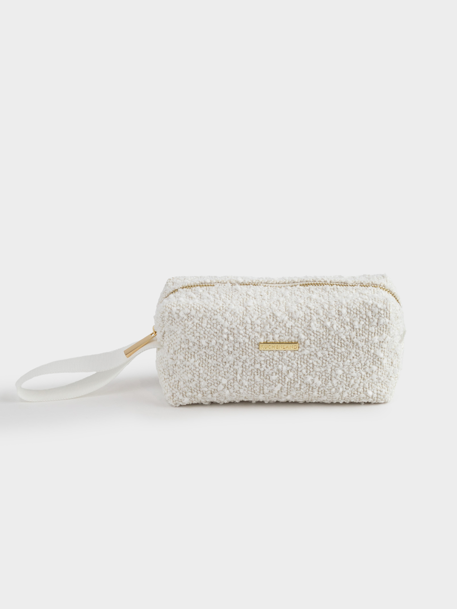Cosmetic bag, 20x7 cm, with handle, Boucle, milky, Boucle beauty, image-0