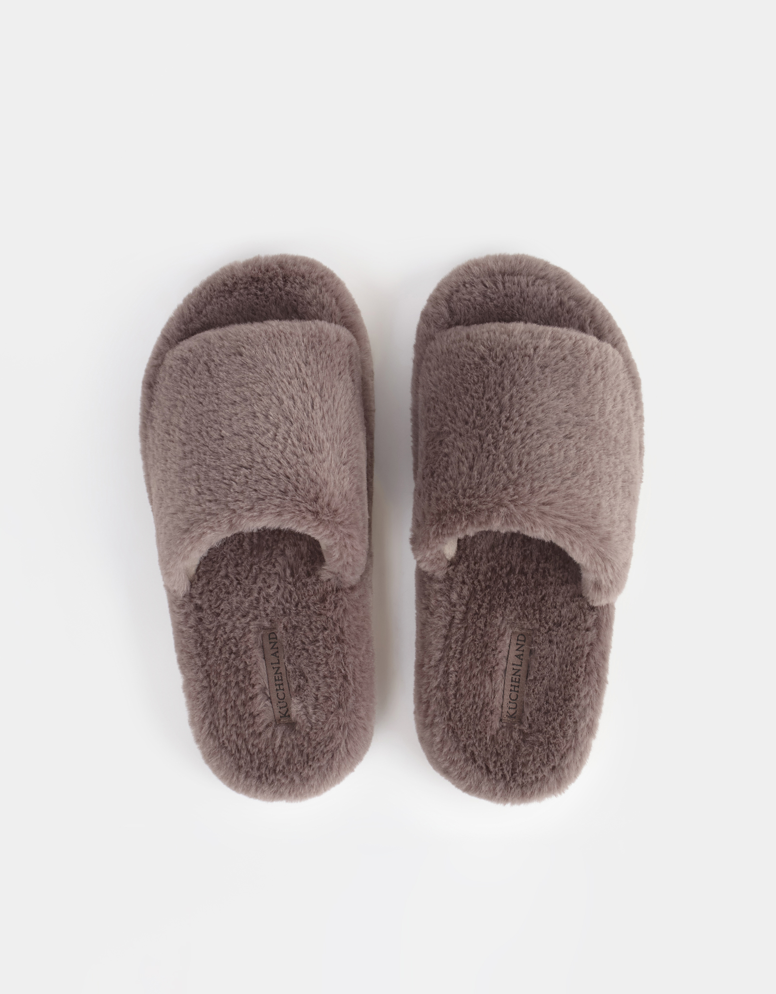 Women's slippers, homewear, size 36-37, artificial fur, brown, Bushy, image-1